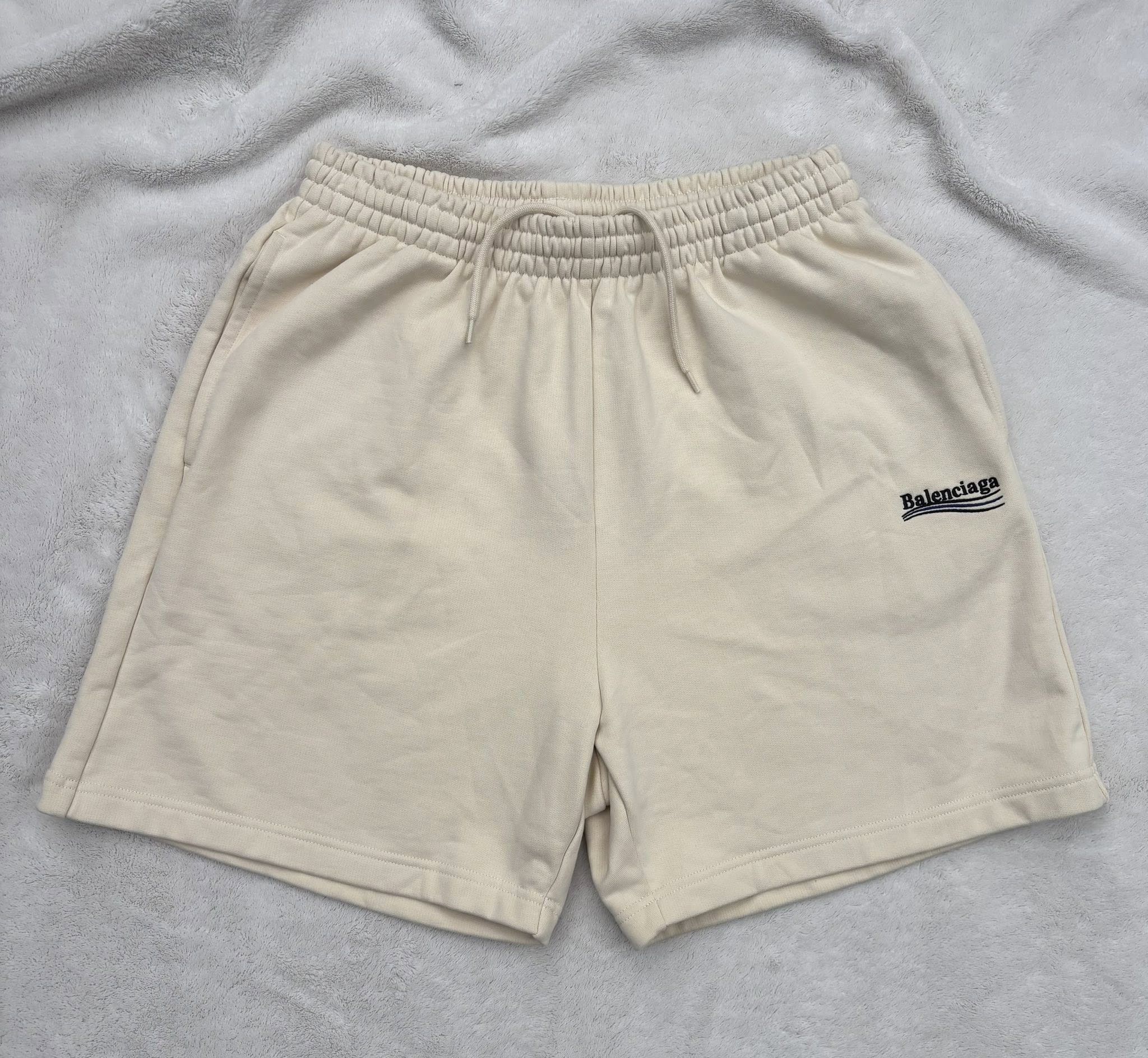 Balenciaga Balenciaga Political Campaign Cream Sweatshorts Size US 34 / EU 50 - 1 Thumbnail