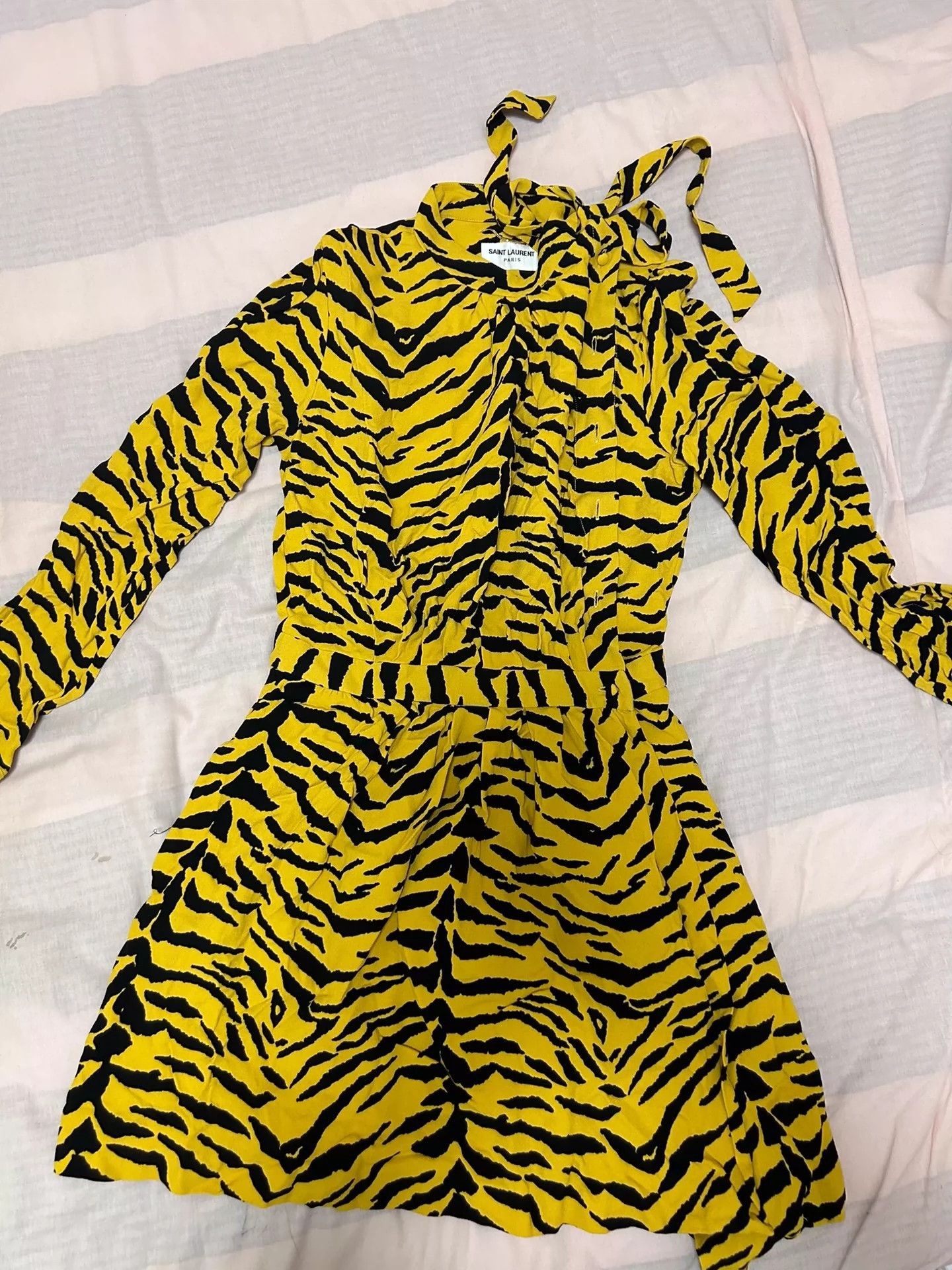 Saint Laurent Paris Saint Laurent Paris Yellow wrapped dress Size US 36 / EU 52 - 1 Thumbnail