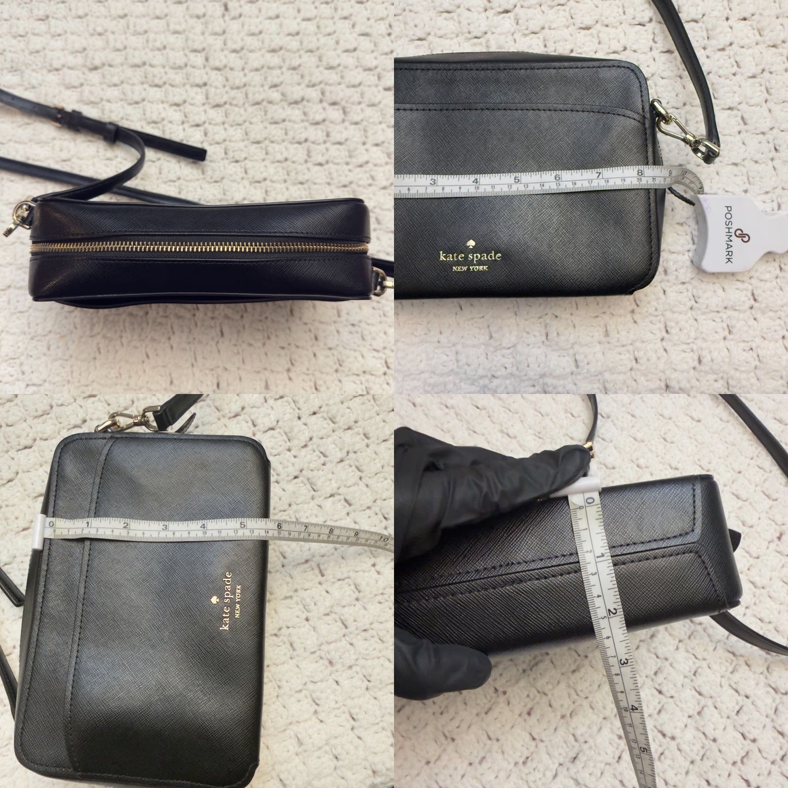 Vintage kate spade new york Lauryn Camera Bag Crossbody Purse Black Gold Womens Size ONE SIZE - 9 Thumbnail