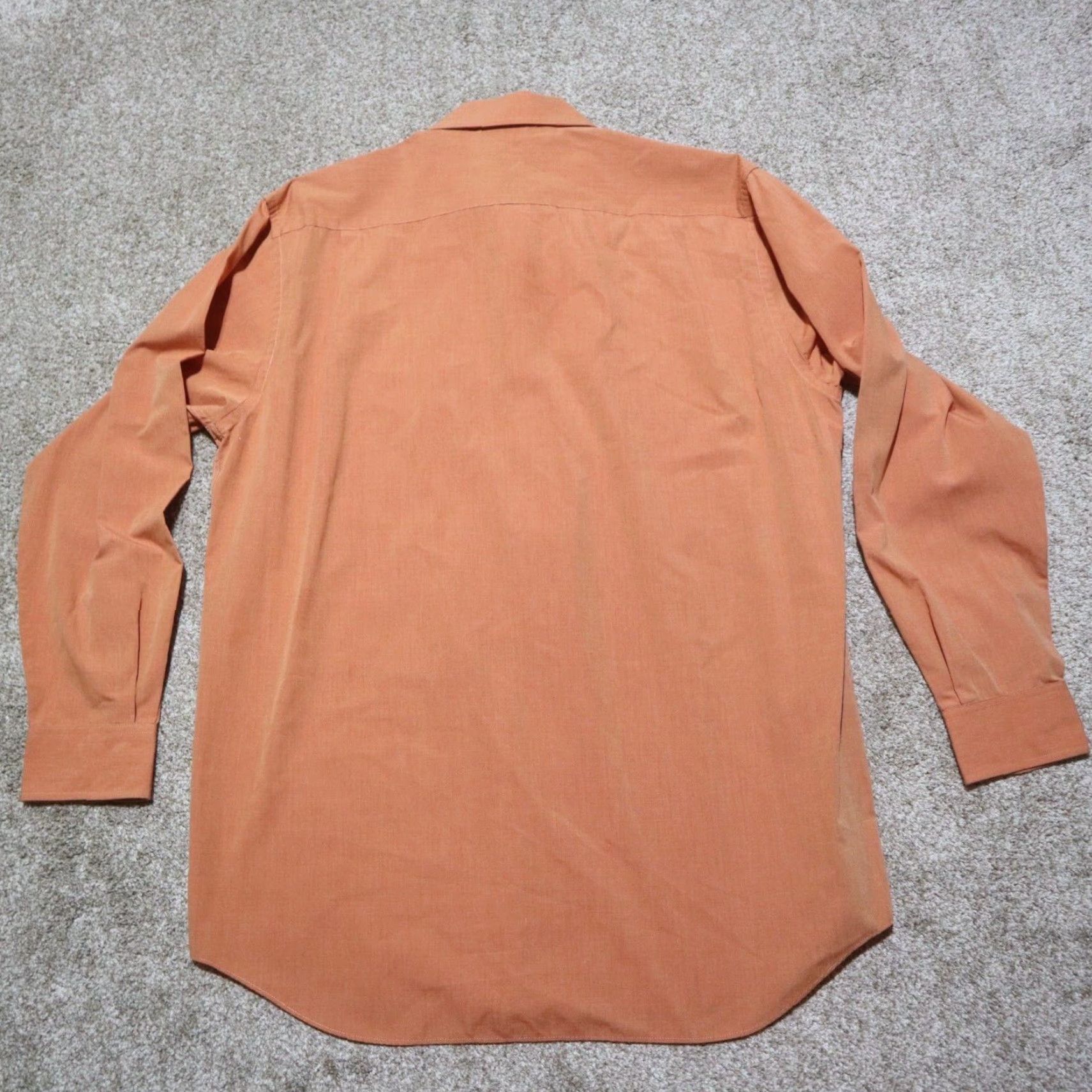 Vintage Meeting Street Shirt Men 16 34/35 Orange Button-Down Long Sleeve Cotton Blend Check Vintage? No Size 42R - 7 Thumbnail