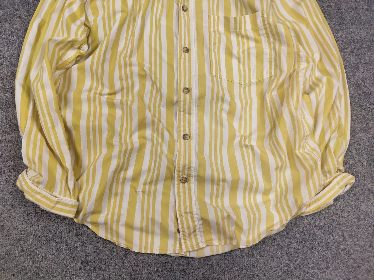 Kansai Yamamoto Vintage 90's Kansai Yamamoto Man Striped Yellow Casual shirt Size US M / EU 48-50 / 2 - 5 Thumbnail