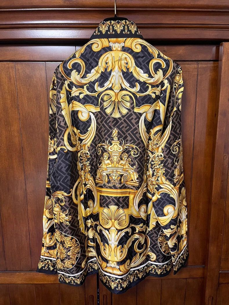 Versace Versace Mulberry silk shirt Size US XL / EU 56 / 4 - 2 Thumbnail