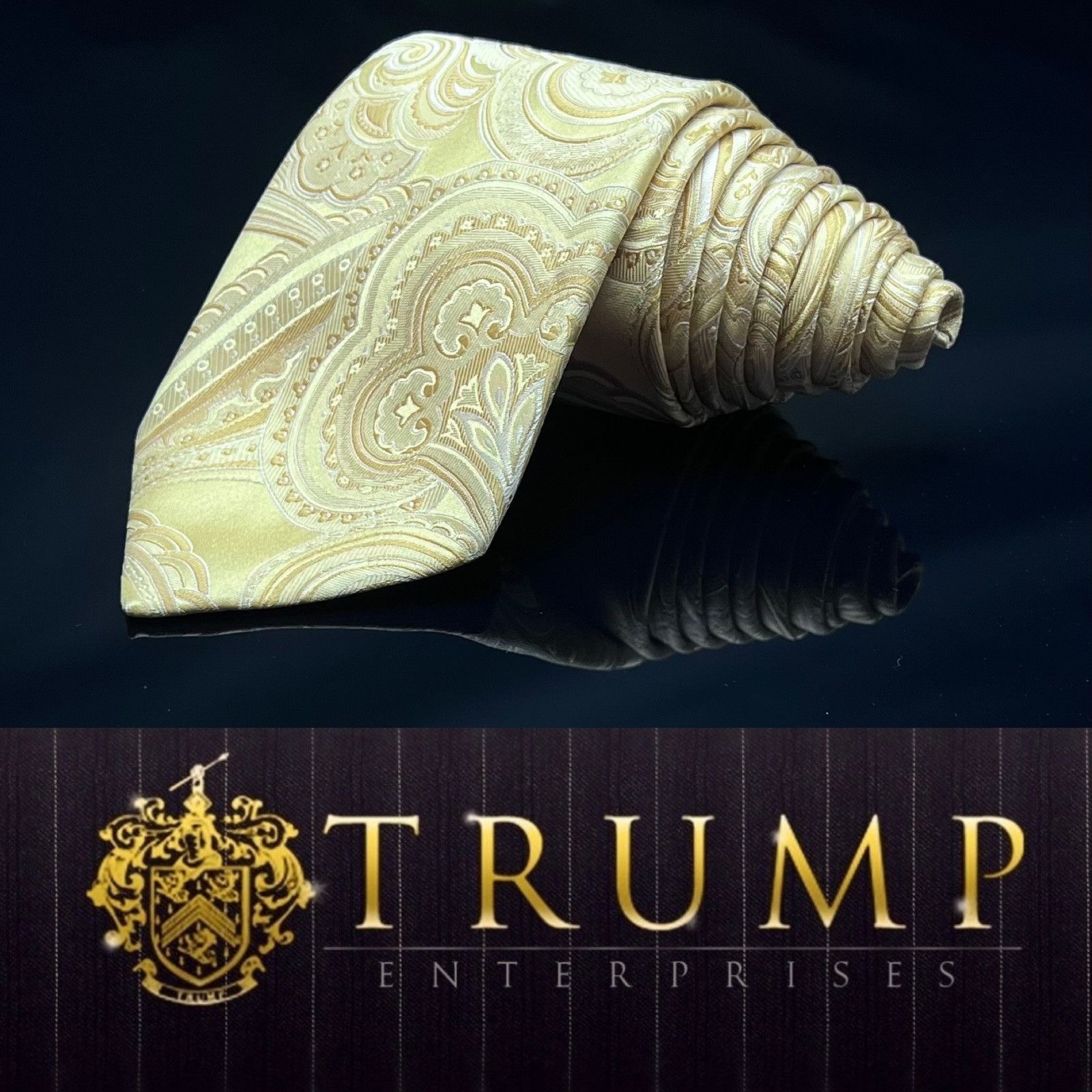 Donald Trump DONALD J. TRUMP MEN'S TIE YELLOW/PAISLEY WIDTH: 3.75" LENGTH Size ONE SIZE - 1 Thumbnail