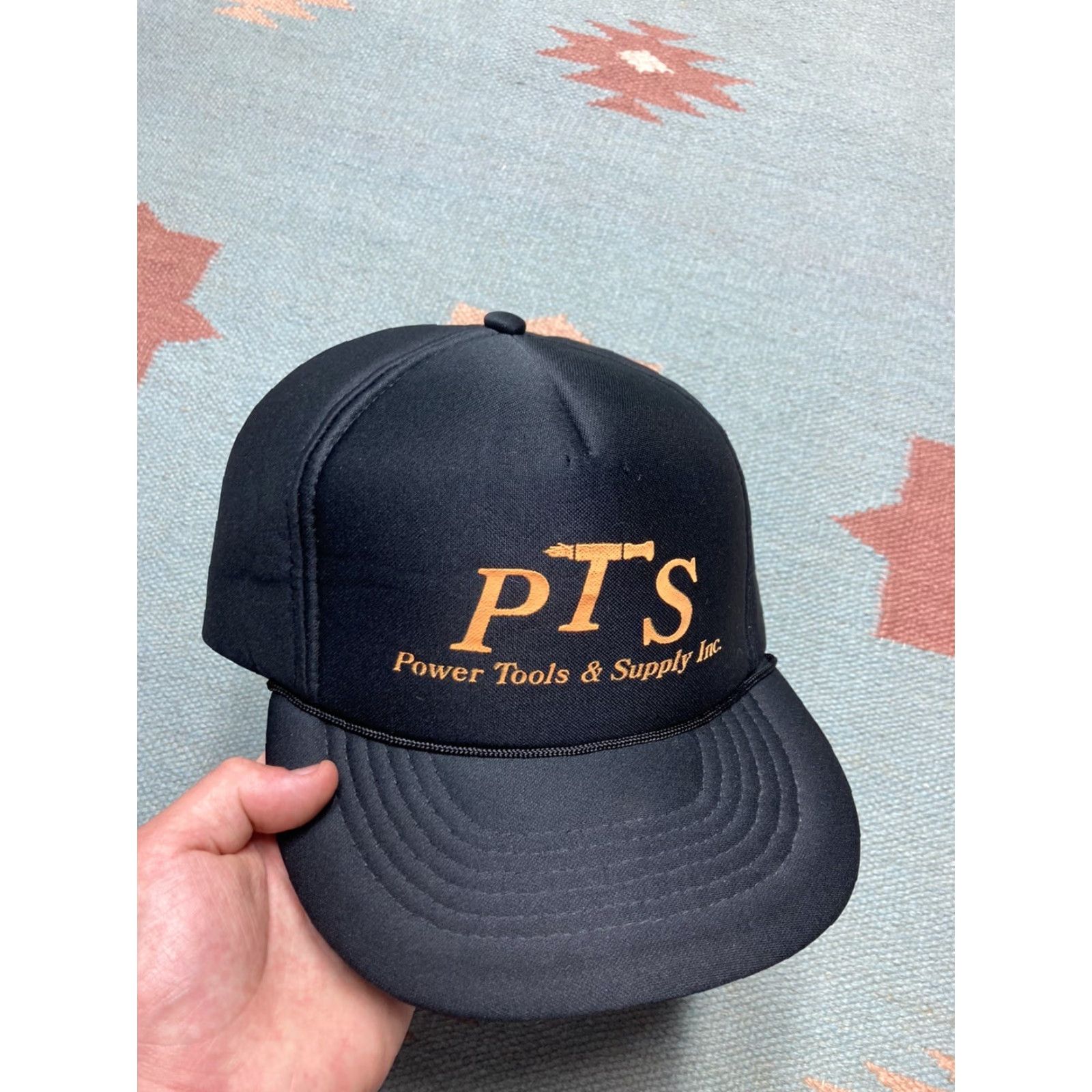 Vintage VINTAGE power tools and supply hat snapback cap hardware store NOS Snap-Back Men Adjustable Black Snapback Size ONE SIZE - 2 Thumbnail
