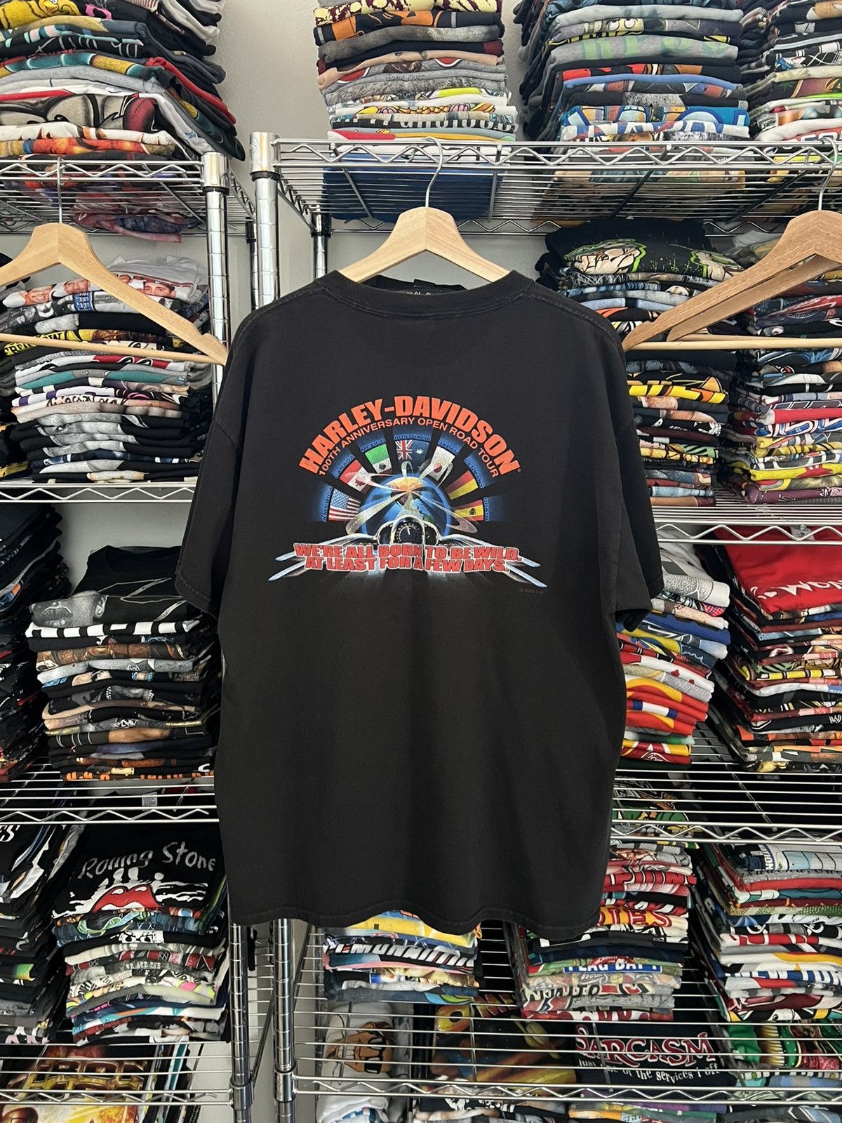 Harley Davidson 2002 H-D Motorcycles Born to Be Wild 100th Anniversary Tee Size US XL / EU 56 / 4 - 2 Thumbnail