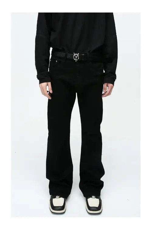 Anime × Japanese Brand × Jean Simple black slim-fit stretch bootcut jeans Size US 32 / EU 48 - 1 Thumbnail