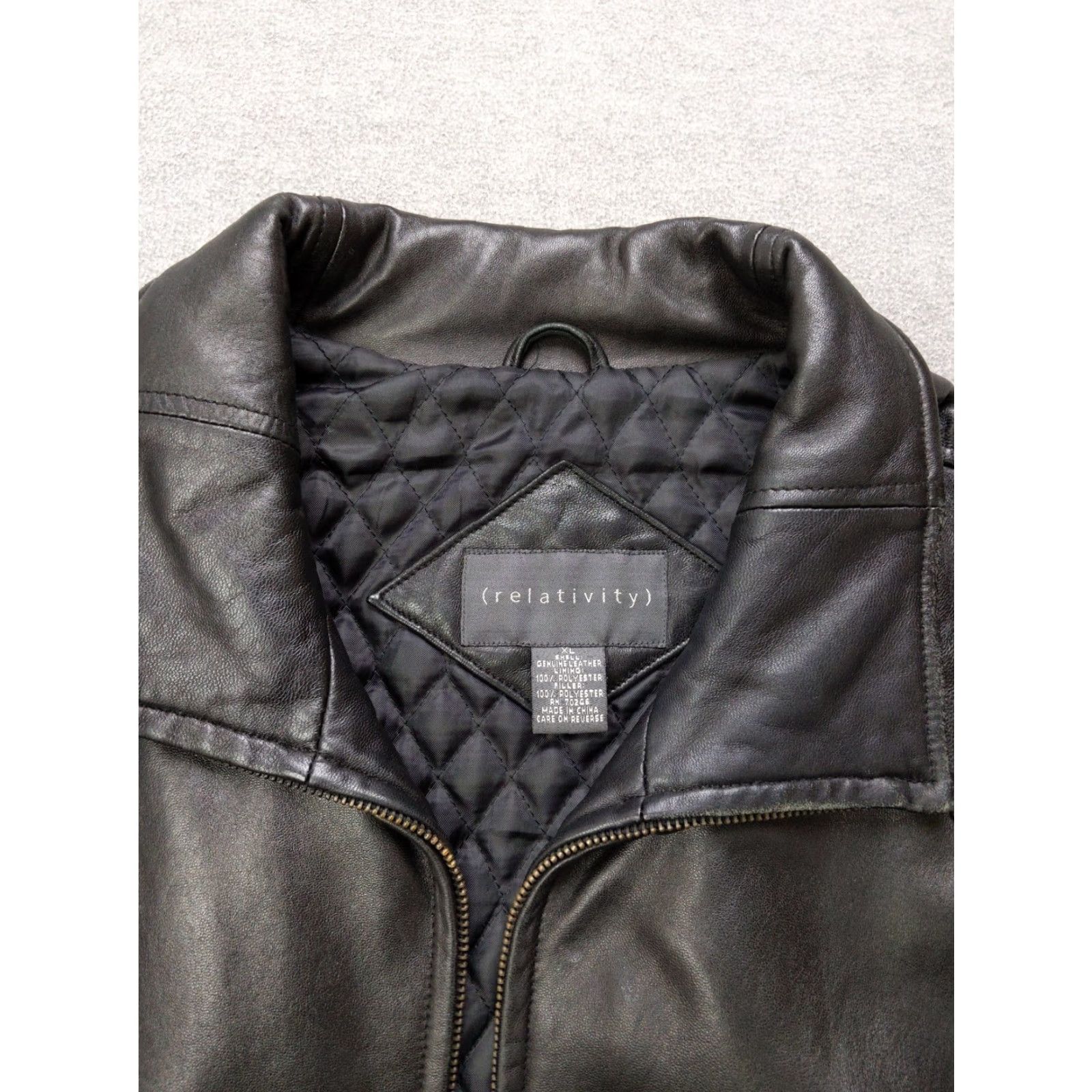 Vintage VINTAGE Relativity Jacket Mens XL Genuine Leather Full Zip Quilted Lined Coat Size US XL / EU 56 / 4 - 5 Thumbnail