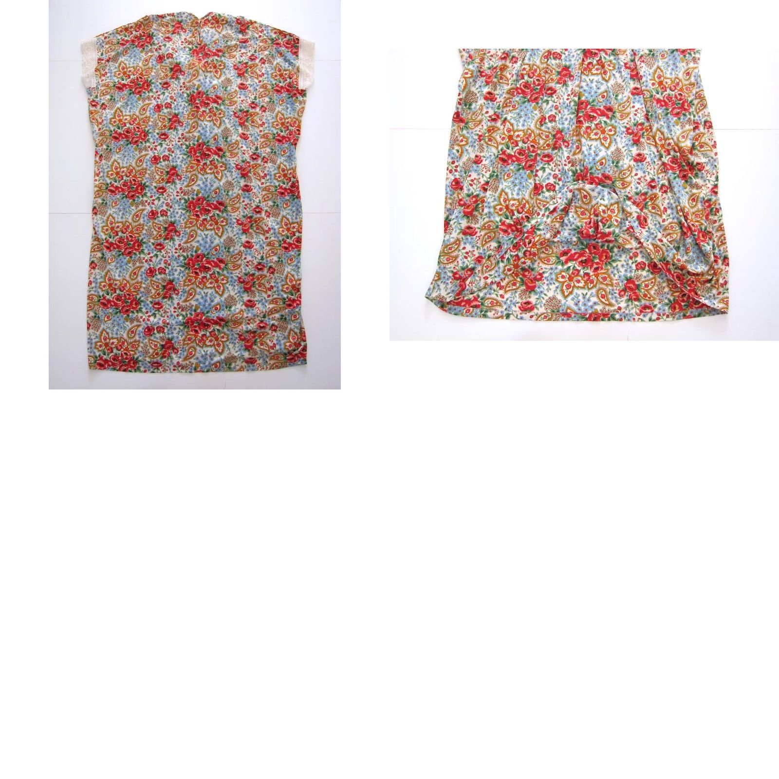 Vintage VINTAGE Rutledge Kaftan Maxi Muumuu Dress L-XL Pink Blue Green Floral V-Neck Short Sleeve Pullover Polyester Dress Rutledge Women Size L / US 10 / IT 46 - 8 Thumbnail
