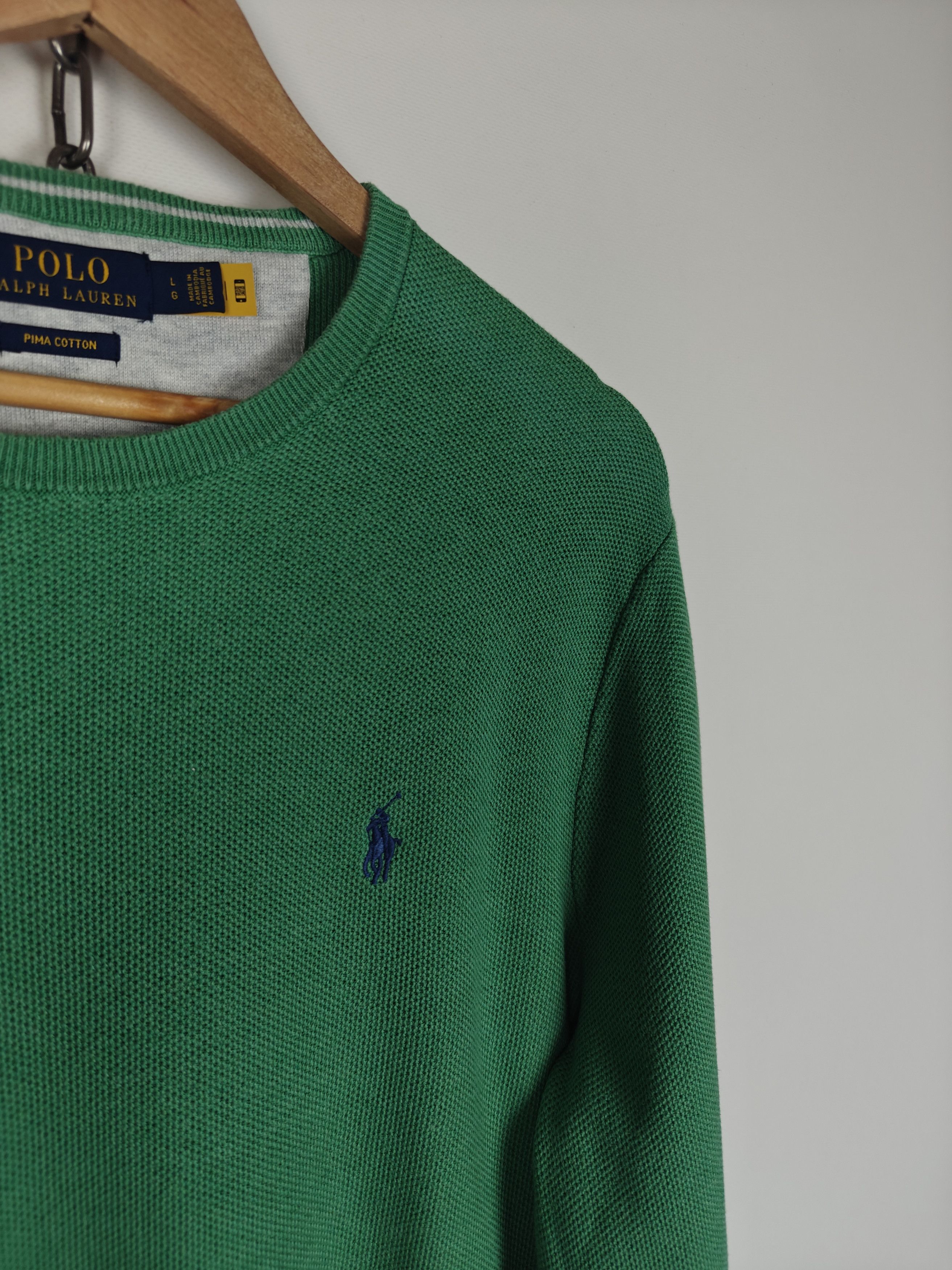 Polo Ralph Lauren Polo Ralph Lauren Sweater Cotton Pullover Green L Size US L / EU 52-54 / 3 - 4 Thumbnail