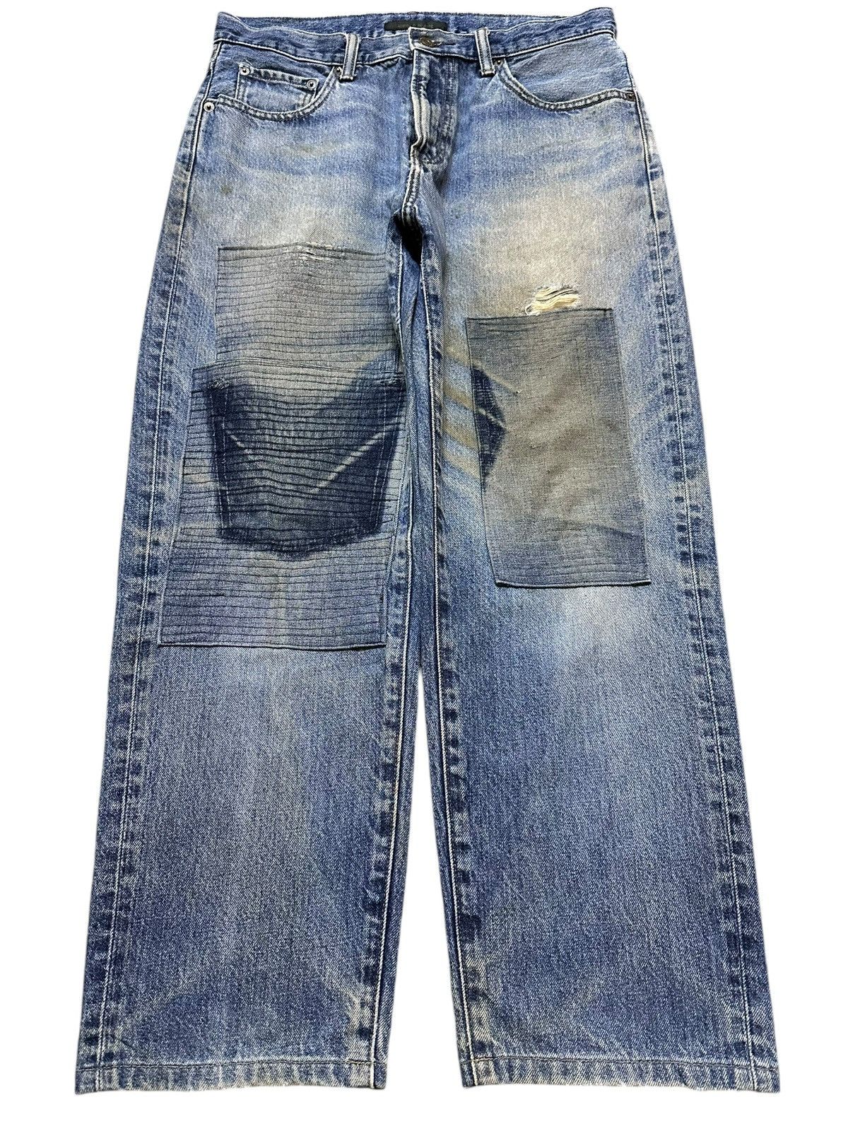 Japanese Brand Vintage Japanese Brand Blue Wash Style Patches Jeans Size US 31 - 1 Thumbnail