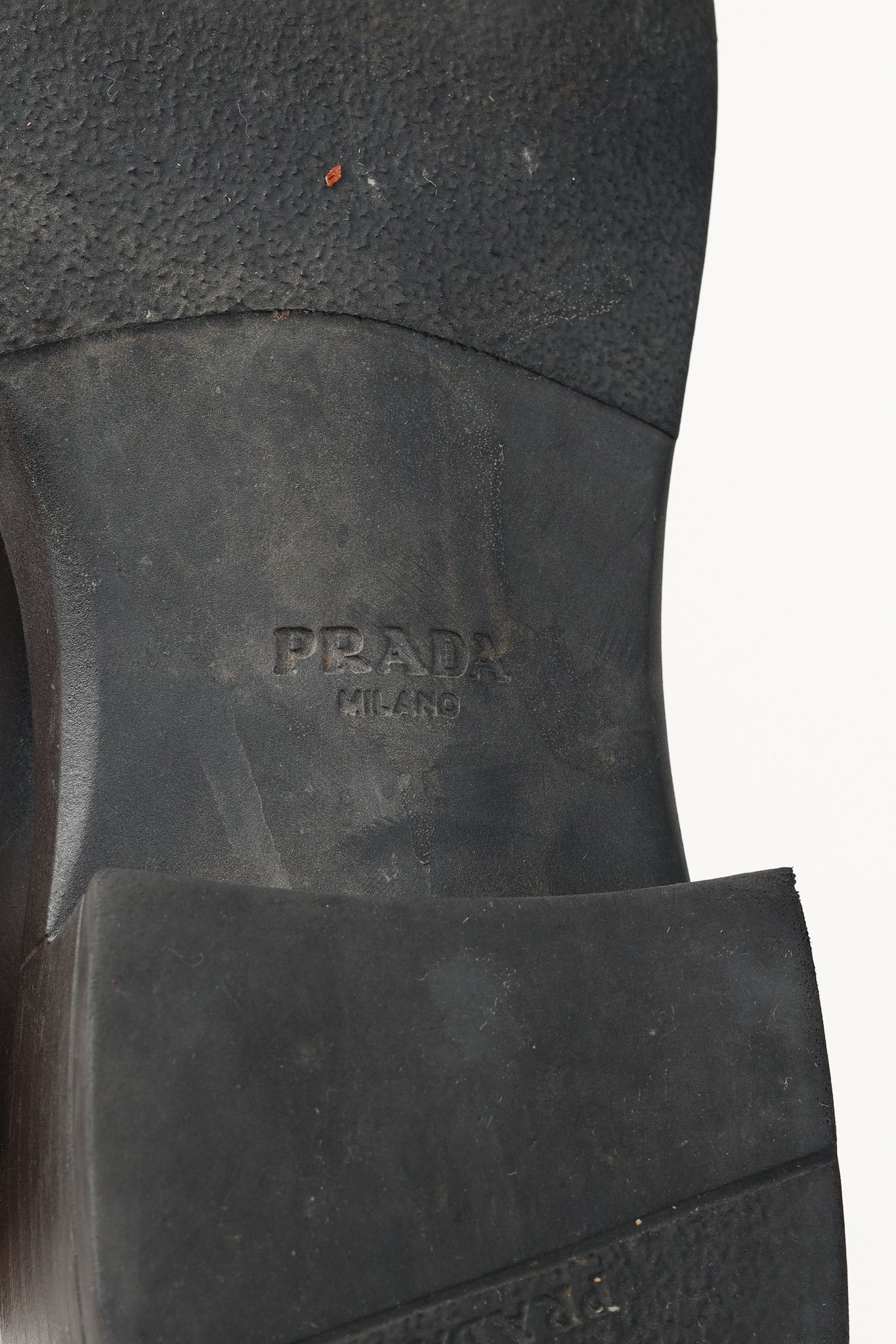 Prada Prada Nero Spazzolato Leather Triangle Logo Loafers Size US 6.5 / IT 36.5 - 5 Thumbnail