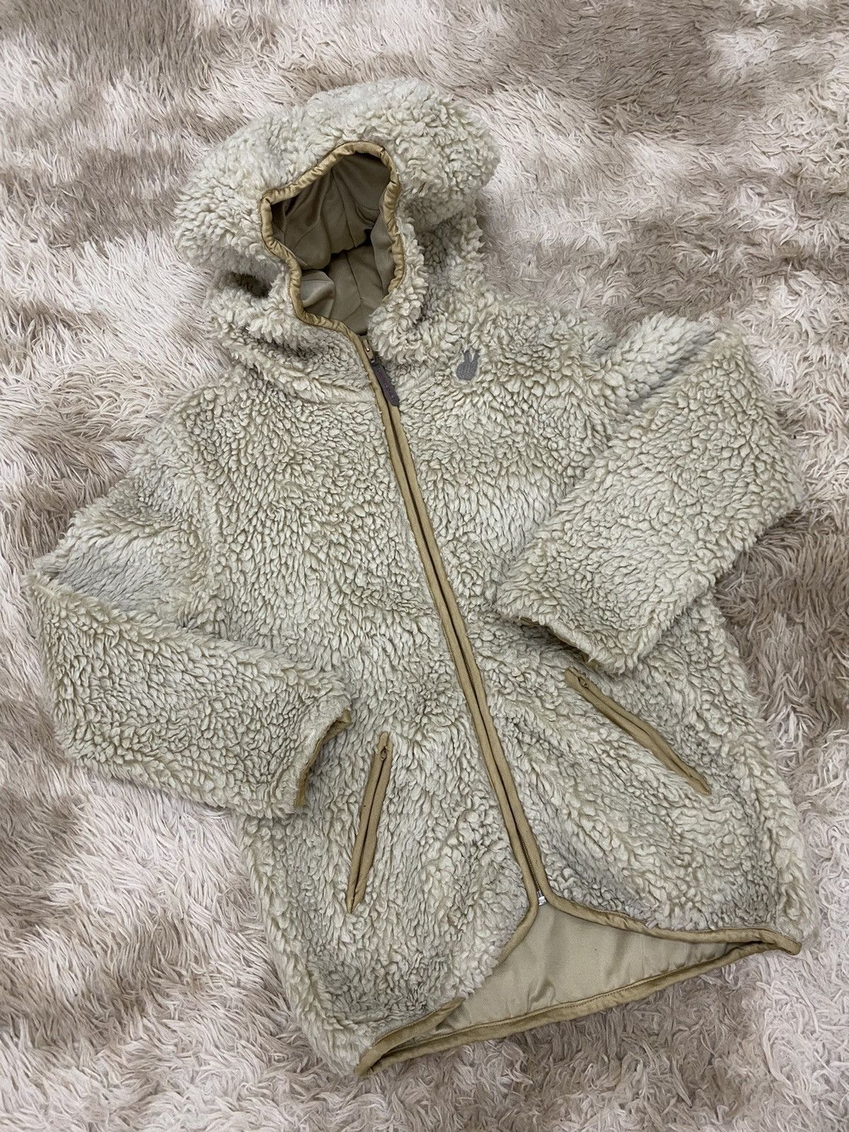 image of (Js25) Issey Miyake Fleece/fur Jacket By Mercibeaucoup in Brown, Men's (Size Small)