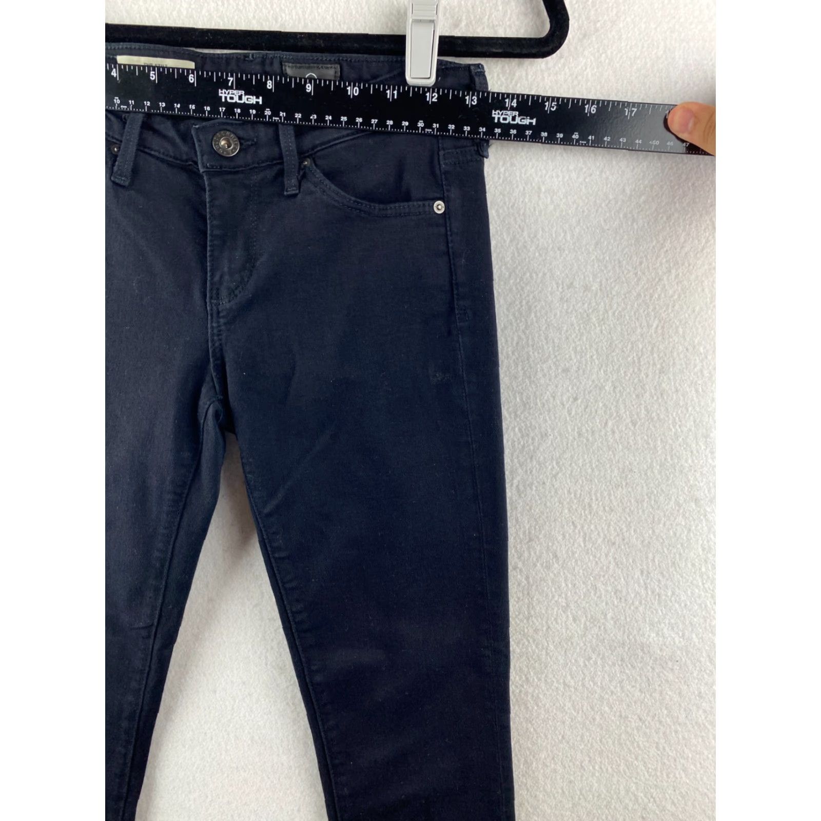 Vintage Adriano Goldschmied Jeans Womens 24 R Black Stretch Skinny Denmi Cigarette Leg USA Made Size 42" / US 20 - 3 Thumbnail