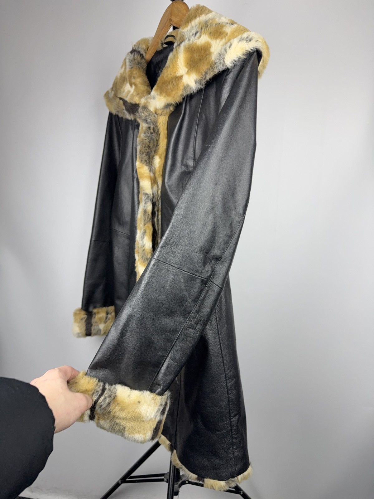 Japanese Brand Woodpecker Leather Coat Faux Fur Collar Casual Collection Size M / US 6-8 / IT 42-44 - 7 Thumbnail