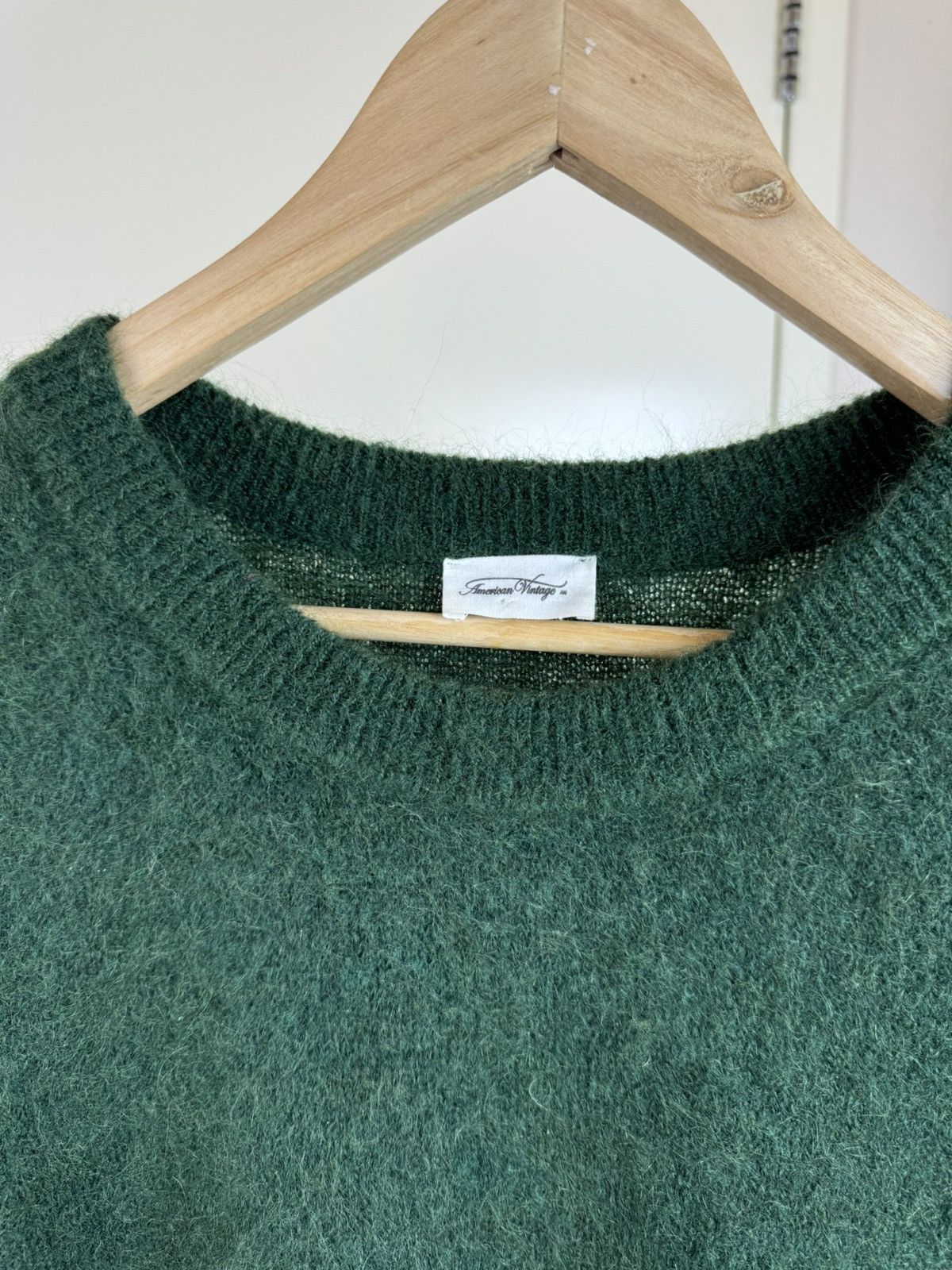 Sezane American vintage mohair wool green fluffy maxi dress sweater Size L / US 10 / IT 46 - 14 Thumbnail