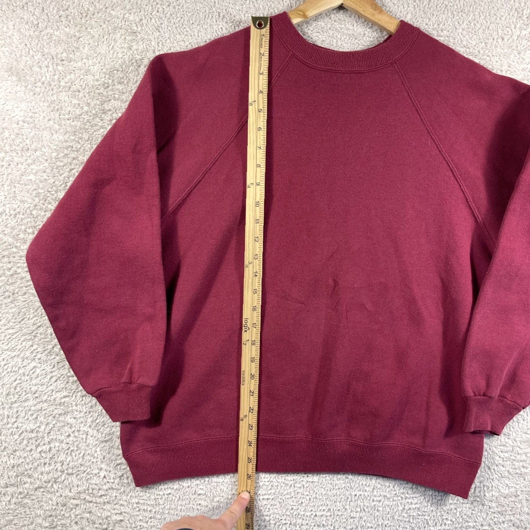 Hanes VINTAGE Hanes Sweatshirt Crewneck Raglan Women XL Red Burgundy 90s Y2K Crew Neck Pullover Activewear Women Size XL / US 12-14 / IT 48-50 - 5 Thumbnail