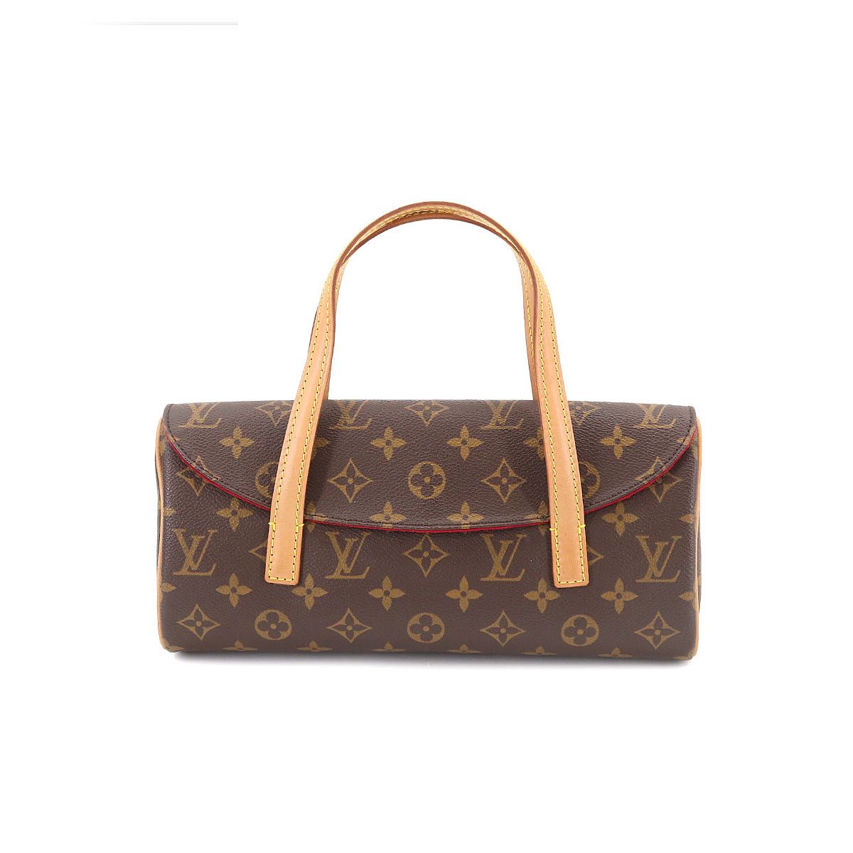 Louis Vuitton Monogram Sonatine Hand Bag Brown Gold Metal Fittings