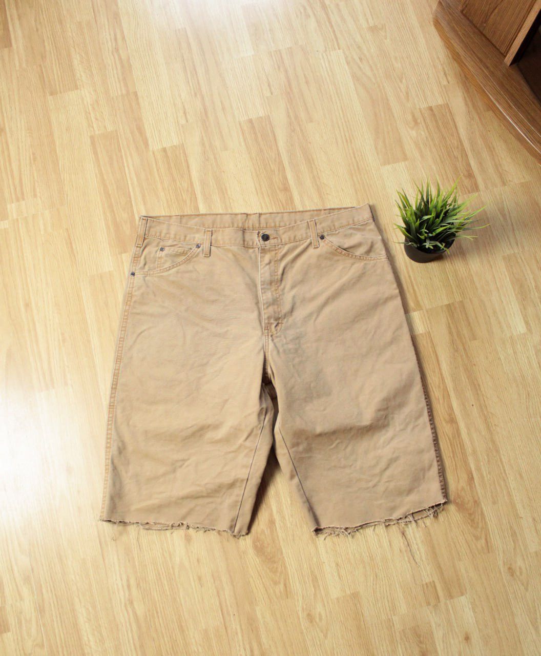 Dickies × Vintage 🔥 Vintage Dickies Work Denim Distressed Baggy Y2K Shorts Size US 36 / EU 52 - 3 Thumbnail