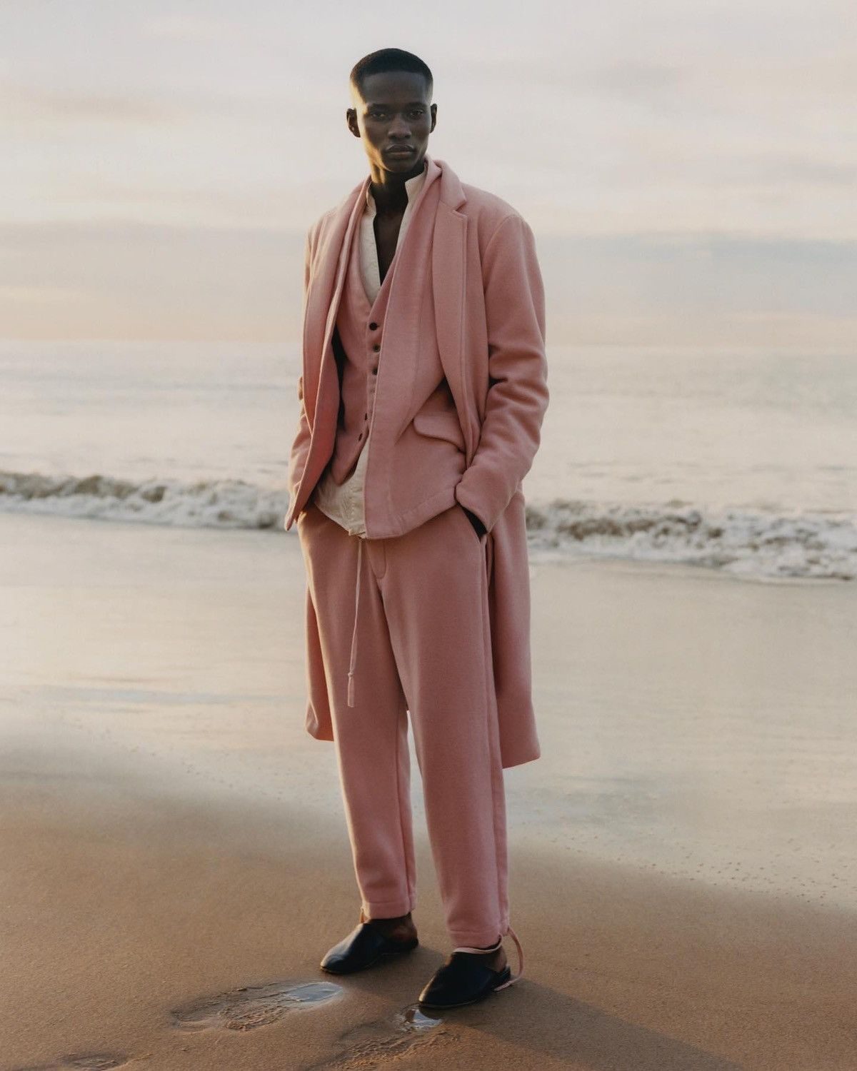 Greg Lauren Sz2 Pink Wool GL 1 Kimono Throwover Jacket Size US M / EU 48-50 / 2 - 5 Thumbnail