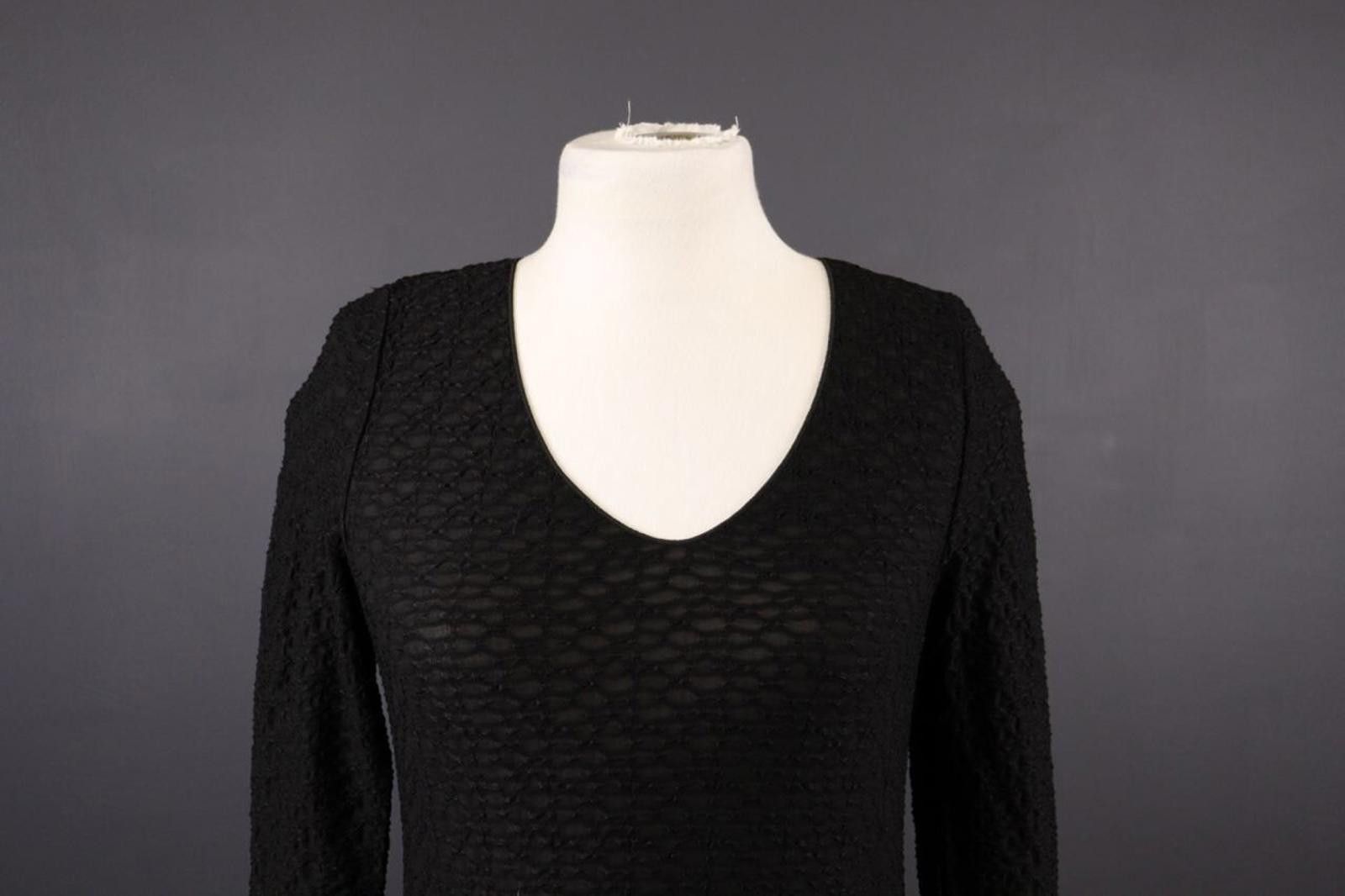 Armani Collezioni Armani Collezioni Black Ribbed Long Sleeve Top Shirt Size 36 Size M / US 6-8 / IT 42-44 - 2 Thumbnail