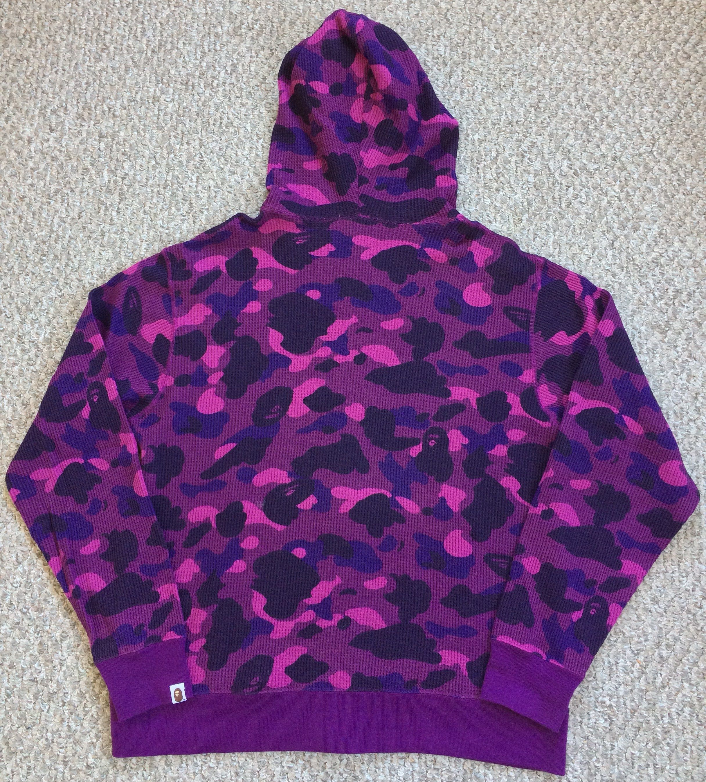 Bape OG Bape Purple Camo Thermal Full Zip Hoodie Size US XL / EU 56 / 4 - 3 Thumbnail