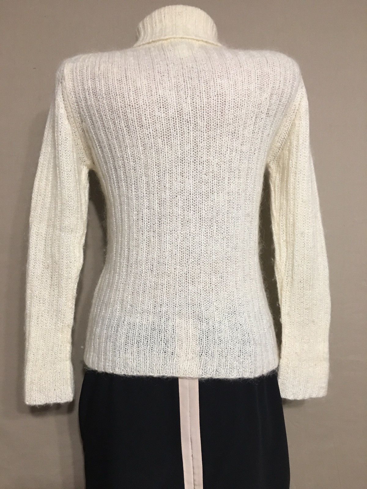 Japanese Brand Kumikyoku Mohair Nylon Knit Ivory Sweater Small Size S / US 4 / IT 40 - 4 Thumbnail