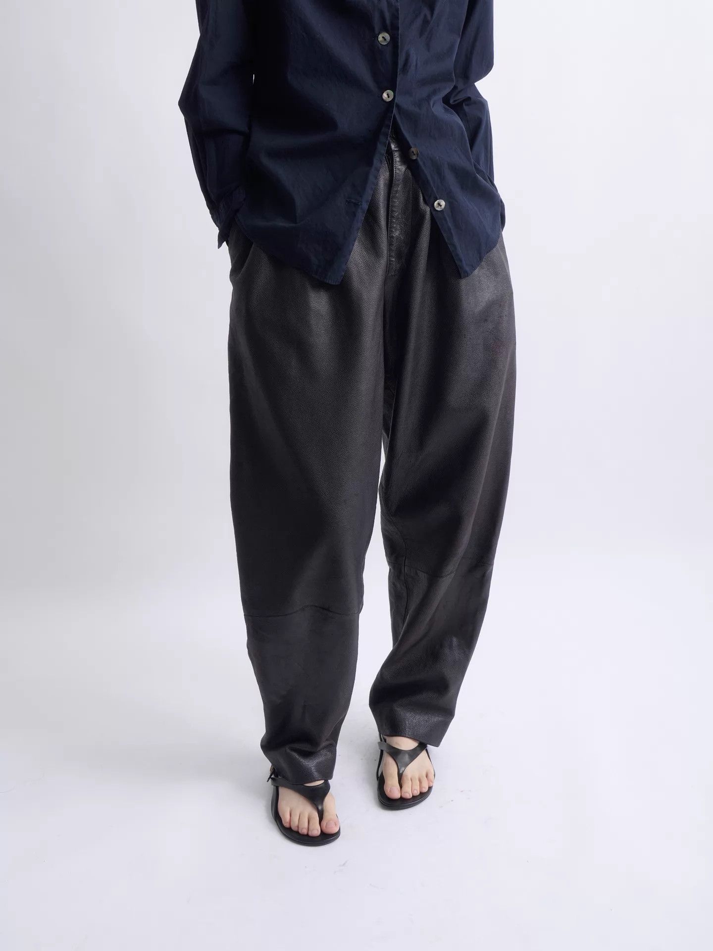 Kenzo KENZO Vintage Pleated Lambskin Black Pants Size 2 Size US 32 / EU 48 - 1 Thumbnail