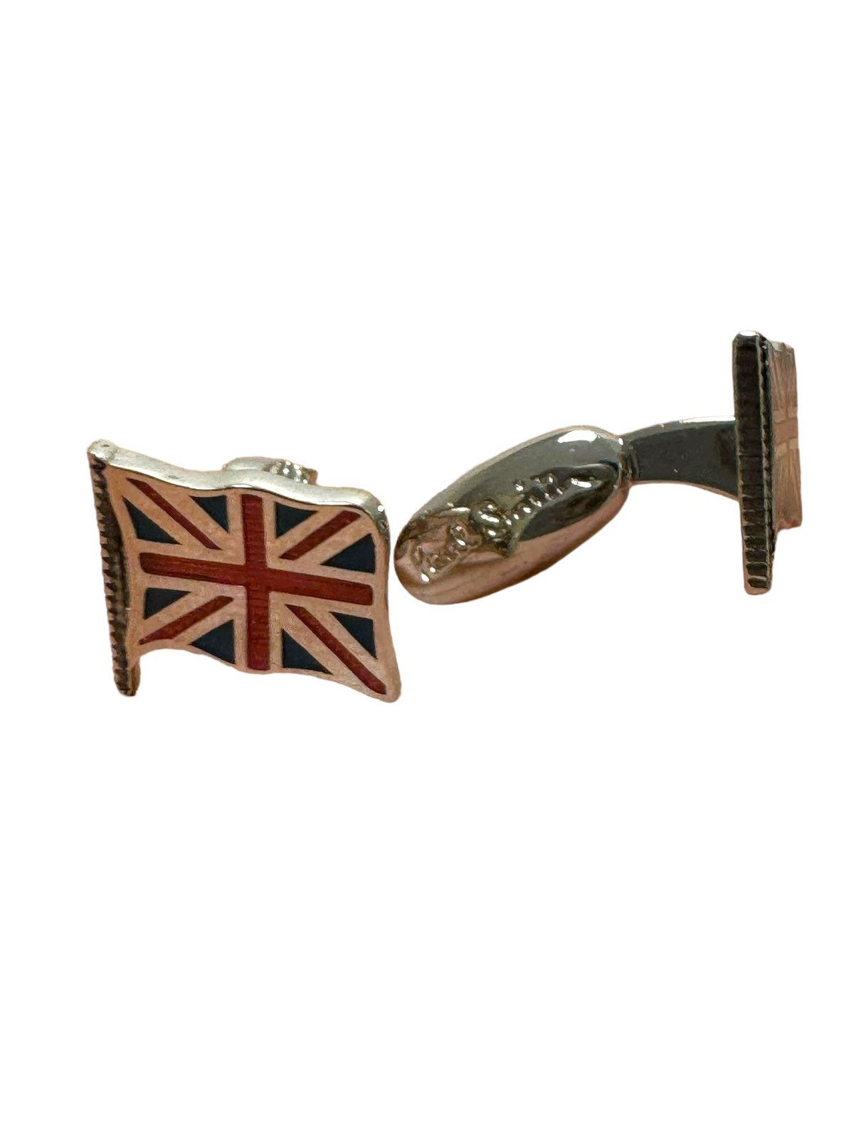 Designer × Paul Smith × Vintage PAUL SMITH STERLING SILVER UNION JACK RECTANGLE CUFFLINKS Size ONE SIZE - 1 Thumbnail