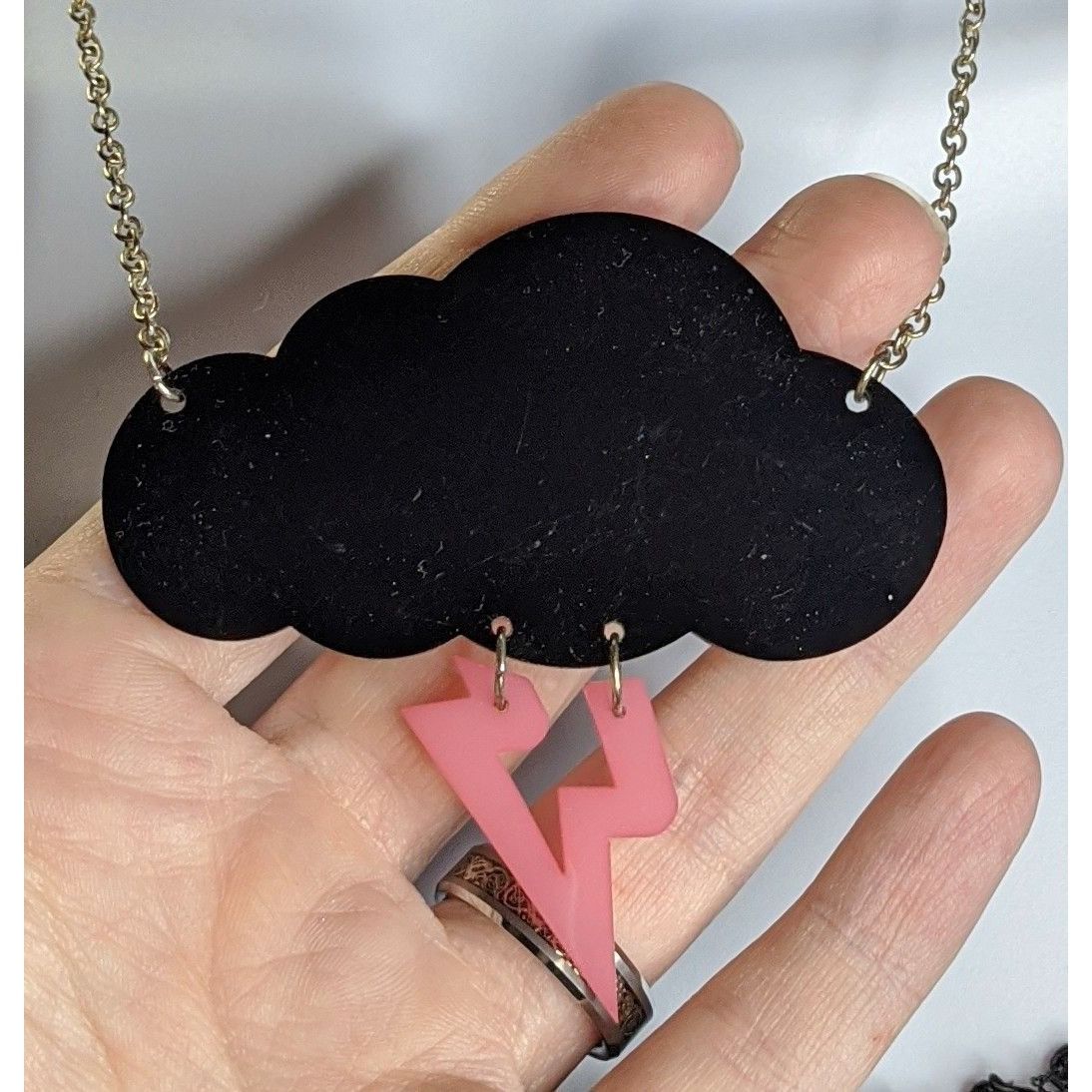 Other Claire's Cloud & Lightning Pendant Necklace Size ONE SIZE - 2 Thumbnail