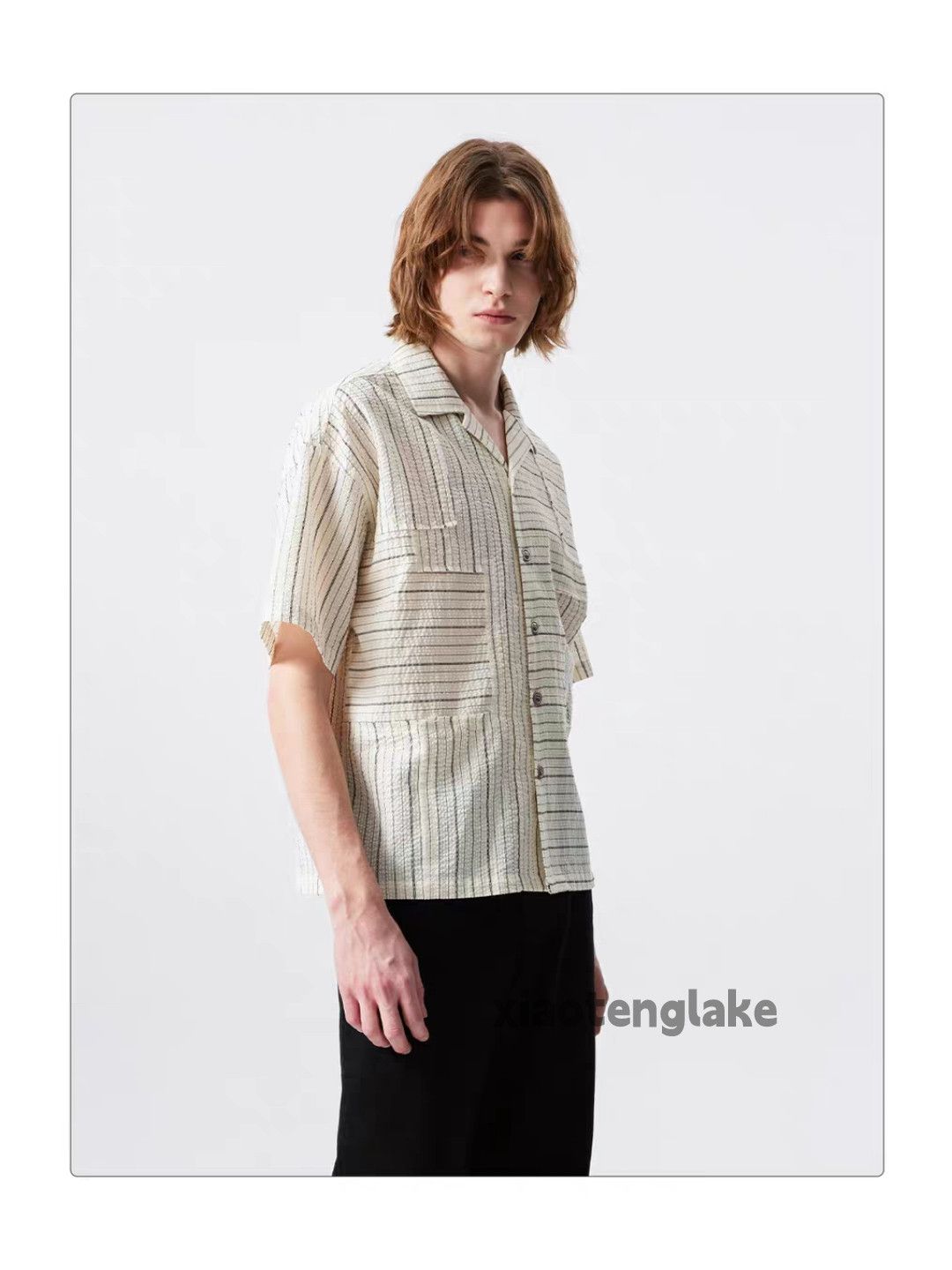 Vintage Unisex outdoor utility loose pattern striped festival shirt Size US XL / EU 56 / 4 - 6 Thumbnail