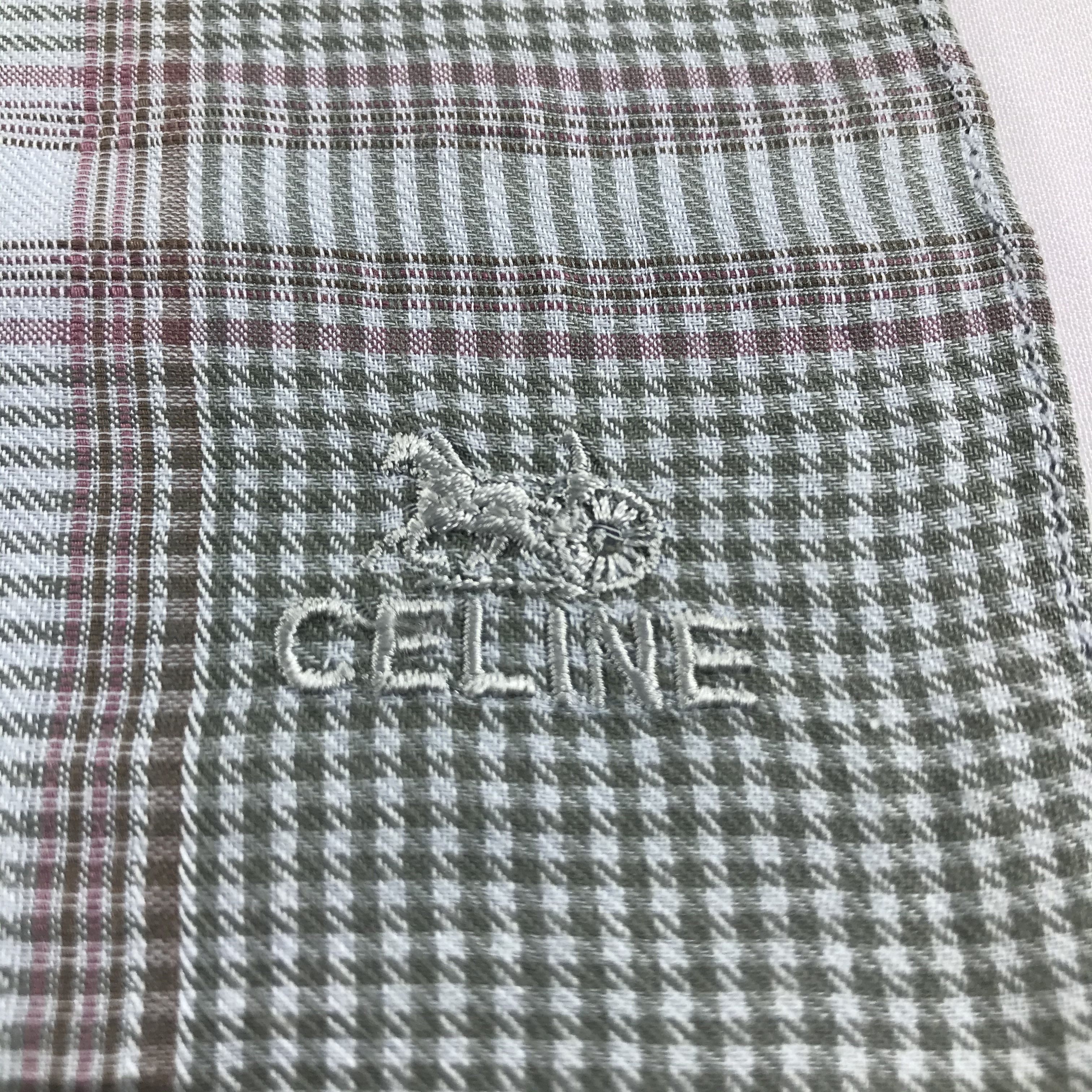 Celine Celine Checkered Handkerchief Bandana Neckerchief H710 Size ONE SIZE - 3 Thumbnail