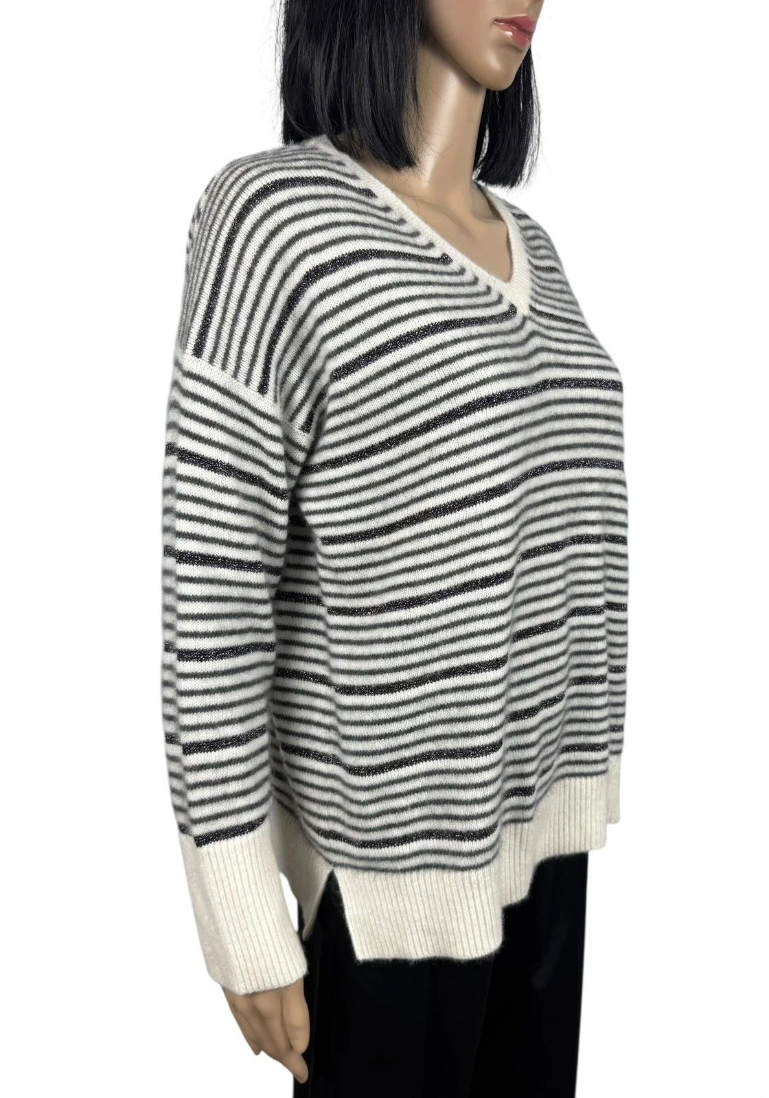 Other Bruno Manetti Striped Jumper V-Neck Wool Cashmere size 44 Size M / US 6-8 / IT 42-44 - 4 Thumbnail