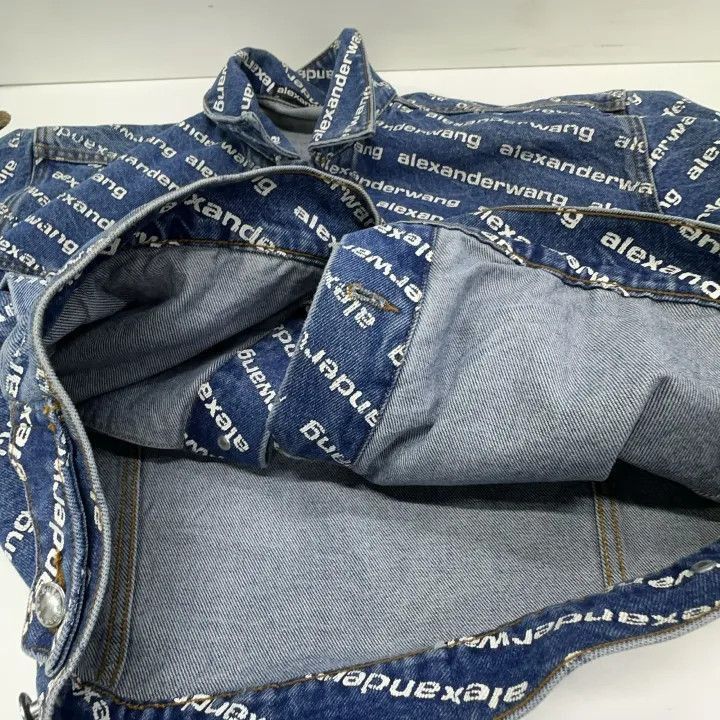 Alexander Wang Alexander Wang Logo Print Denim Jacket for Women - Size S / US 4 / IT 40 - 7 Thumbnail