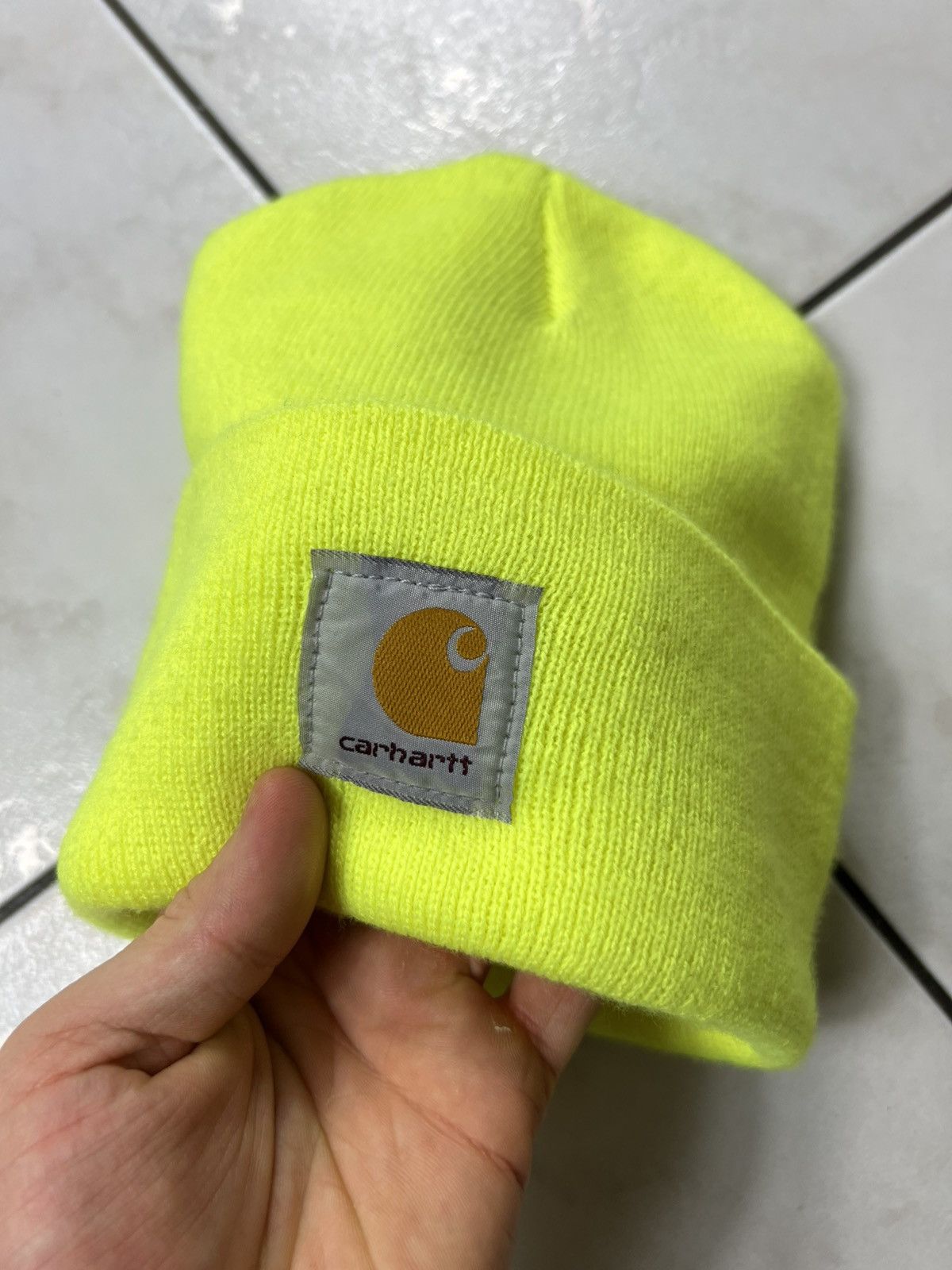 Carhartt Vintage Carhartt acrylic watch hat beanie glaring neon yelow Size ONE SIZE - 5 Thumbnail