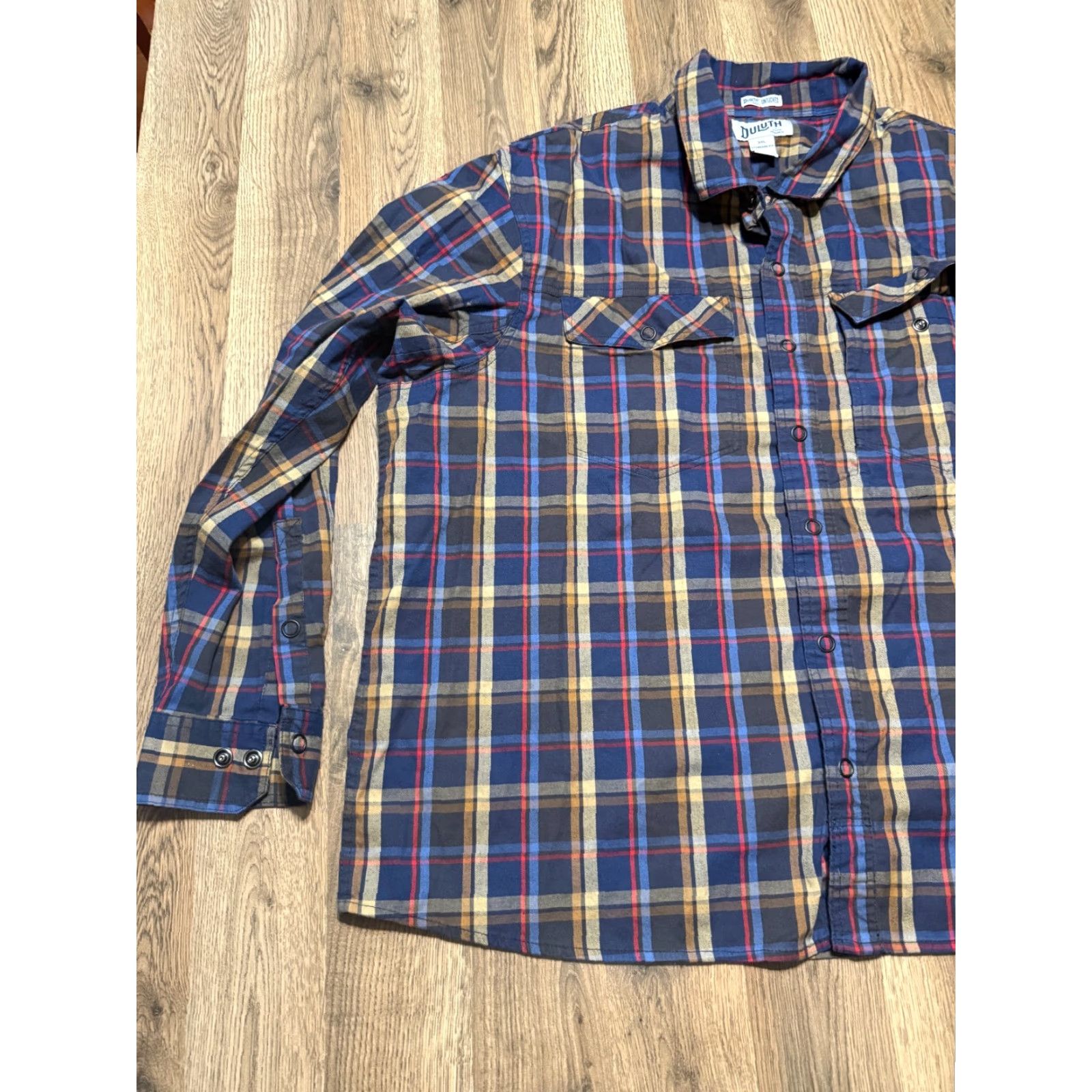 Vintage Duluth Shirt Button-Up Blue Plaid Long Sleeve 3XL Mens Regular Fit Size US XXL / EU 58 / 5 - 3 Thumbnail