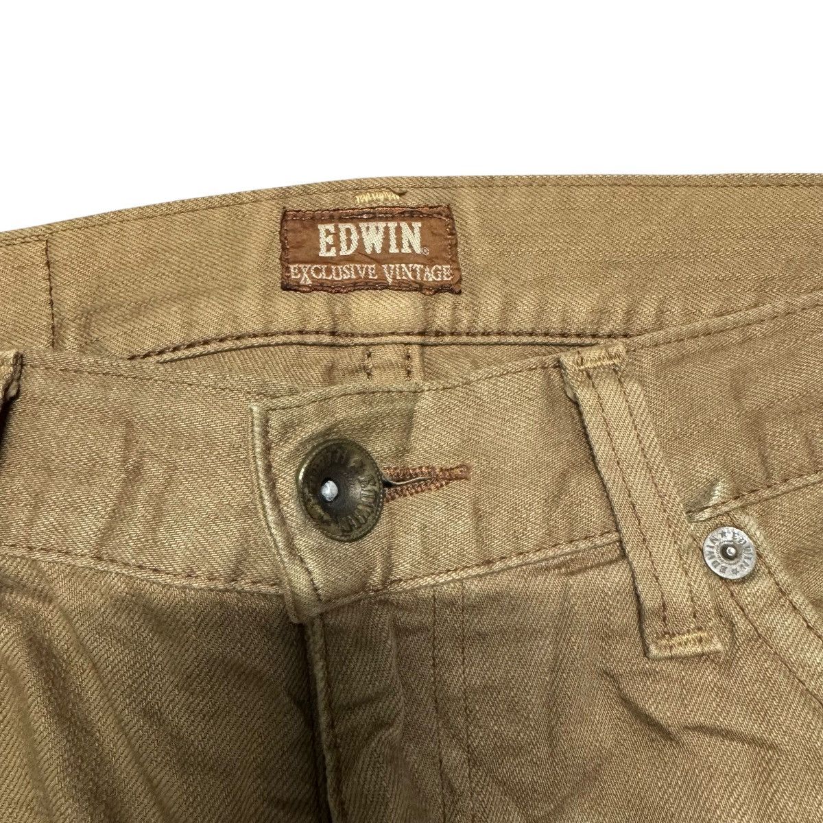 Edwin Vintage Edwin XVS403 Leather Pocket Brown Denim Jeans Size US 34 / EU 50 - 6 Thumbnail