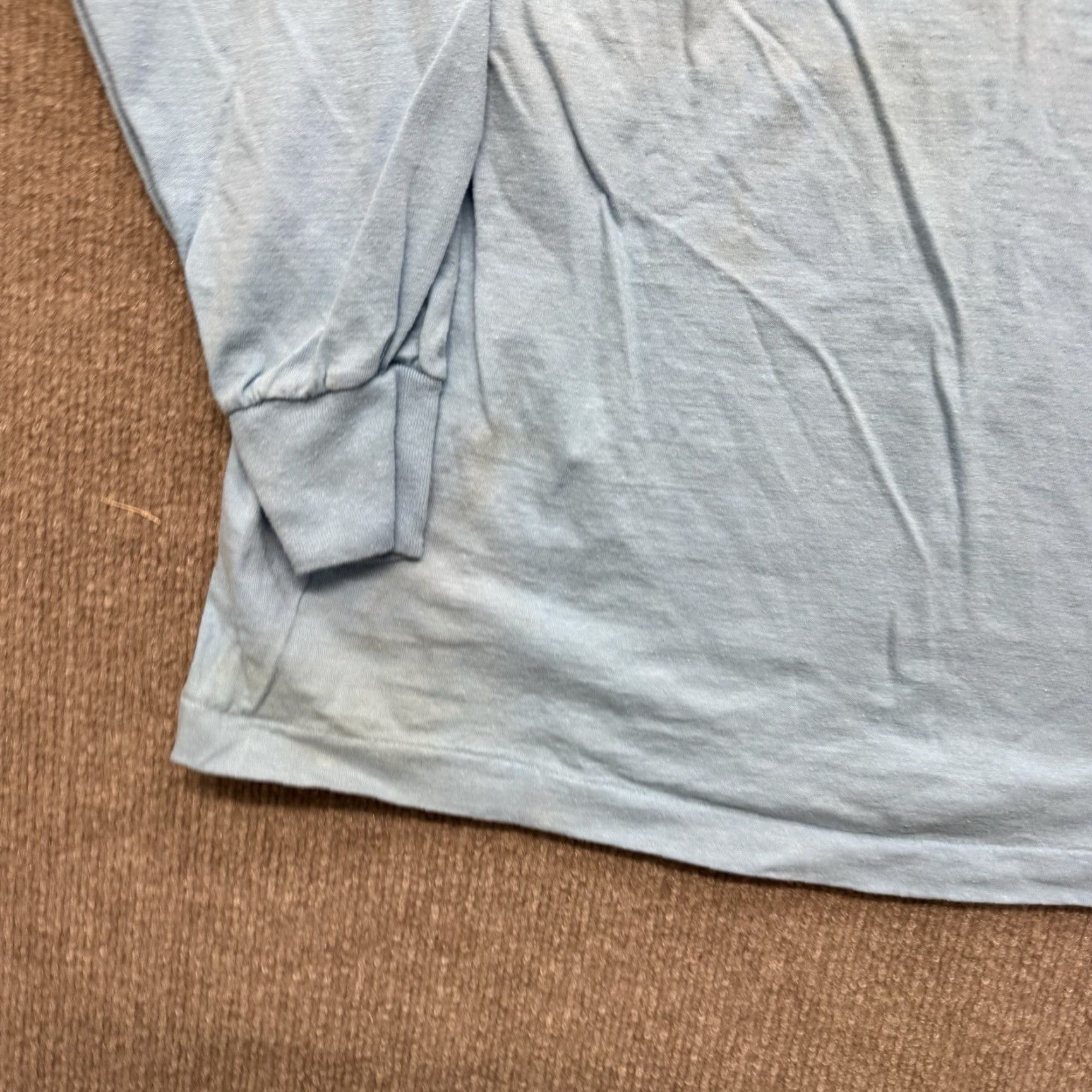 Anvil VINTAGE Anvil Dr Mcgillicuddy's T Shirt Mens XL Long Sleeve Graphic Print 90s Beer Blue Cotton Knit Crew Neck 2-Sided Easy Care Size US XL / EU 56 / 4 - 3 Thumbnail