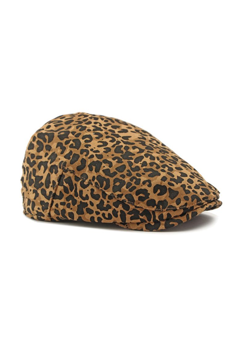Other Brown Leopard Print Beret Hat Size ONE SIZE - 1 Thumbnail