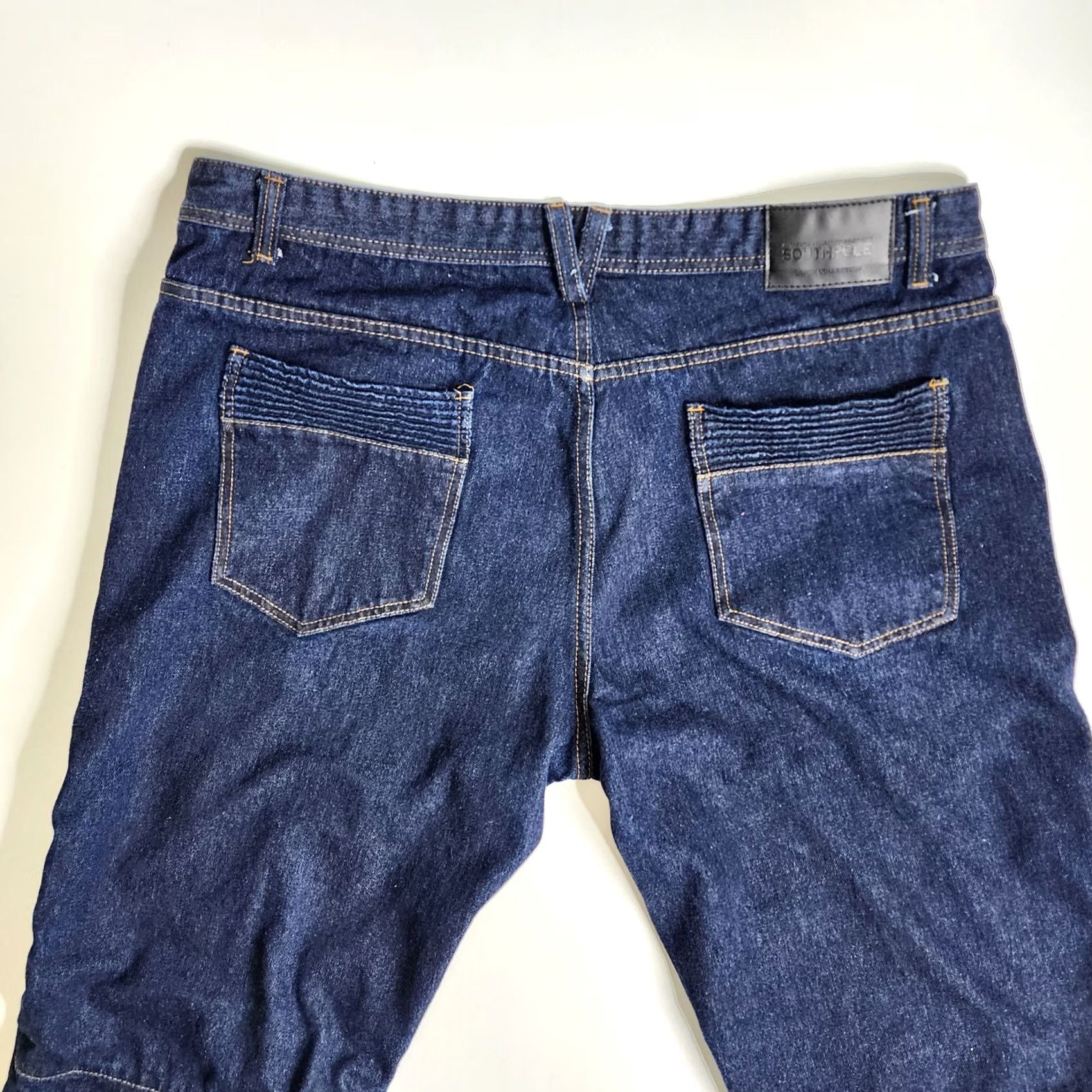 Southpole Southpole Moto Knee Style Jeans Dark Wash Men 44 x 32 Jeans Regular Blue 90s Style Mens Jeans Size US 44 / EU 60 - 6 Thumbnail