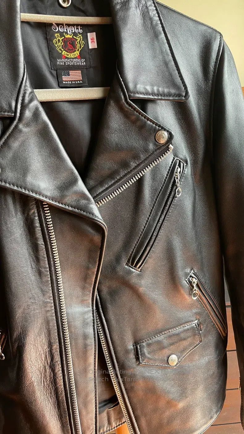 Schott Schott 228us leather coat Size US XXS / EU 40 - 4 Thumbnail