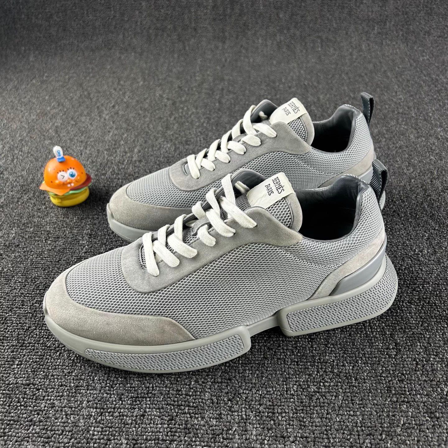 Hermes Hermès gray color blocked sneakers 40.5 Size US 7.5 / EU 40-41 - 1 Thumbnail