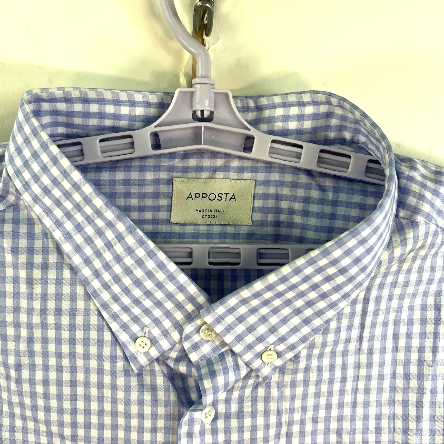 Vintage VINTAGE Apposta Men's Button-Down Shirt Casual Long Sleeve Cotton 4XL Blue Plaid Italy Size US XXL / EU 58 / 5 - 3 Thumbnail