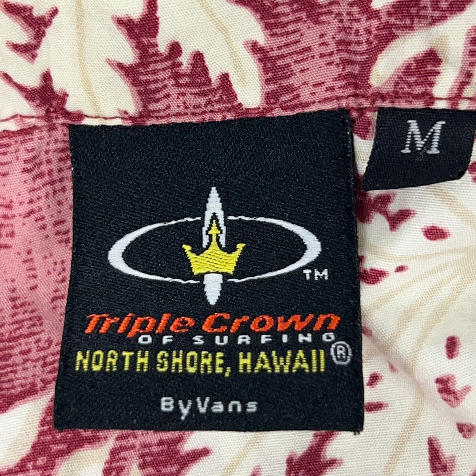 Vans Vintage Vans Triple Crown of Surfing Hawaiian Shirt Red M Size US M / EU 48-50 / 2 - 6 Thumbnail