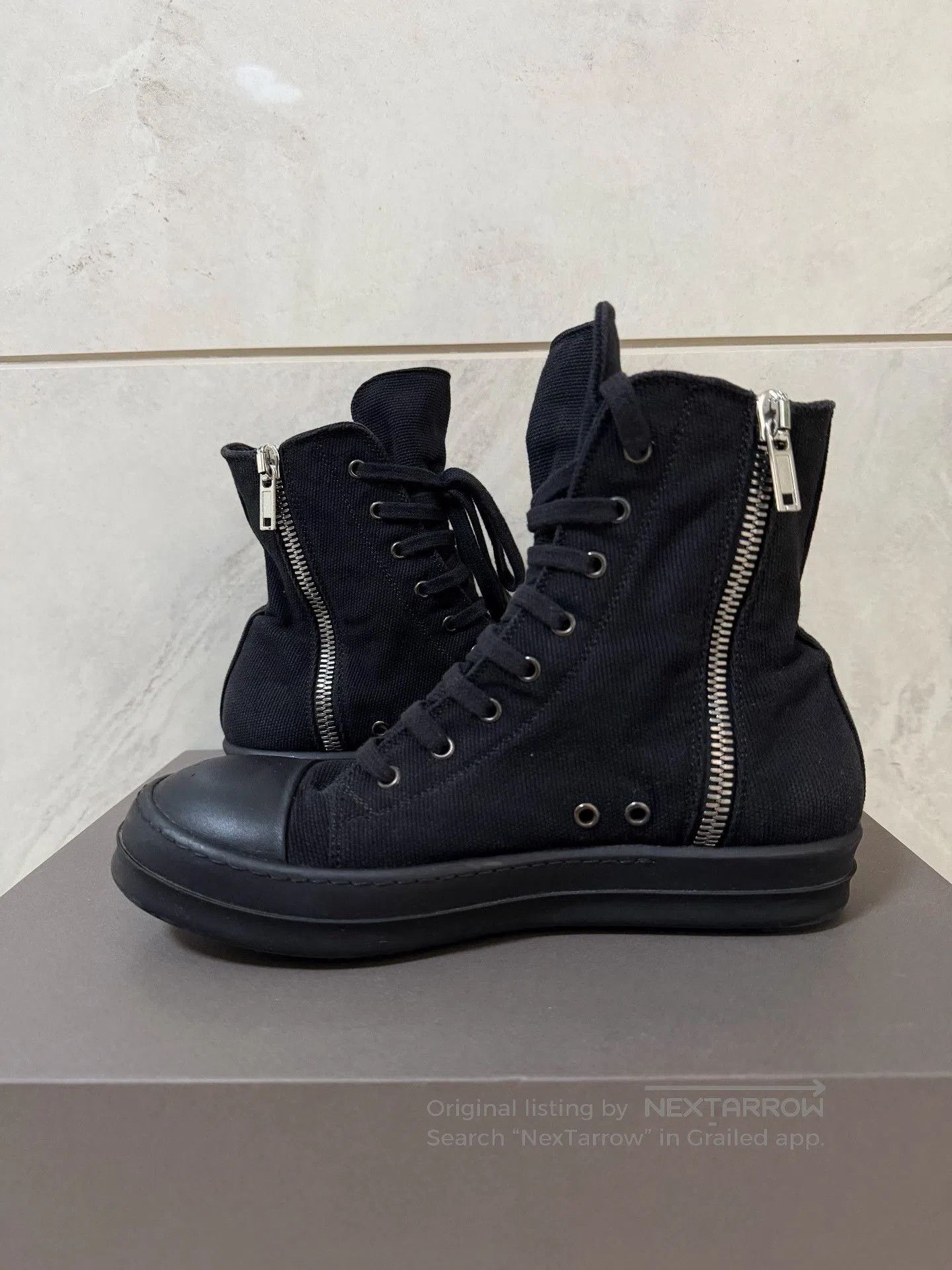 Rick Owens Drkshdw Rick Owens DRKSHDW Canvas High-Top. Size US 7.5 / EU 40-41 - 4 Thumbnail