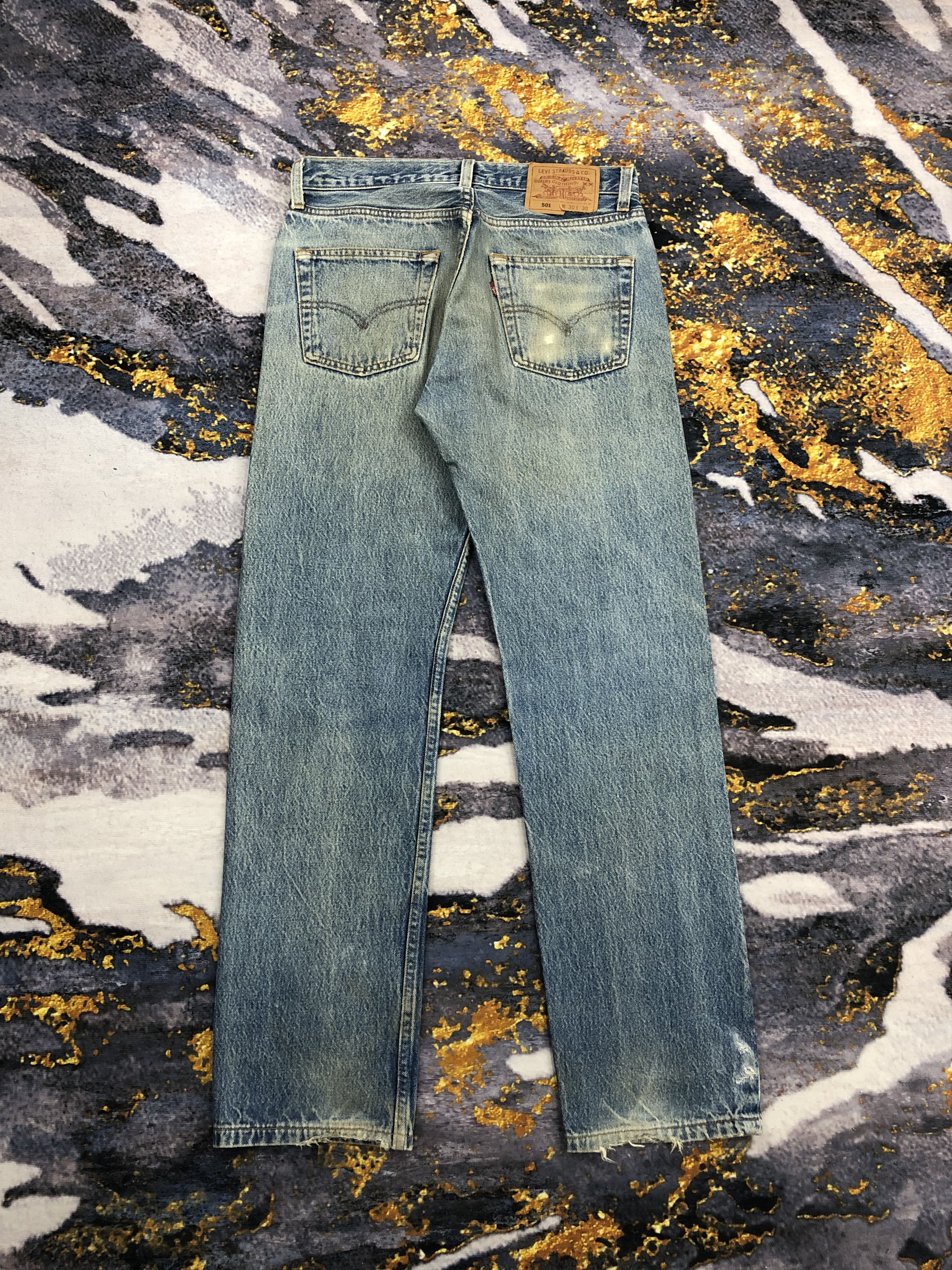 Levi's Vintage 9s Levis 501 Faded Blue Jeans DPP0068 Size US 30 / EU 46 - 3 Thumbnail