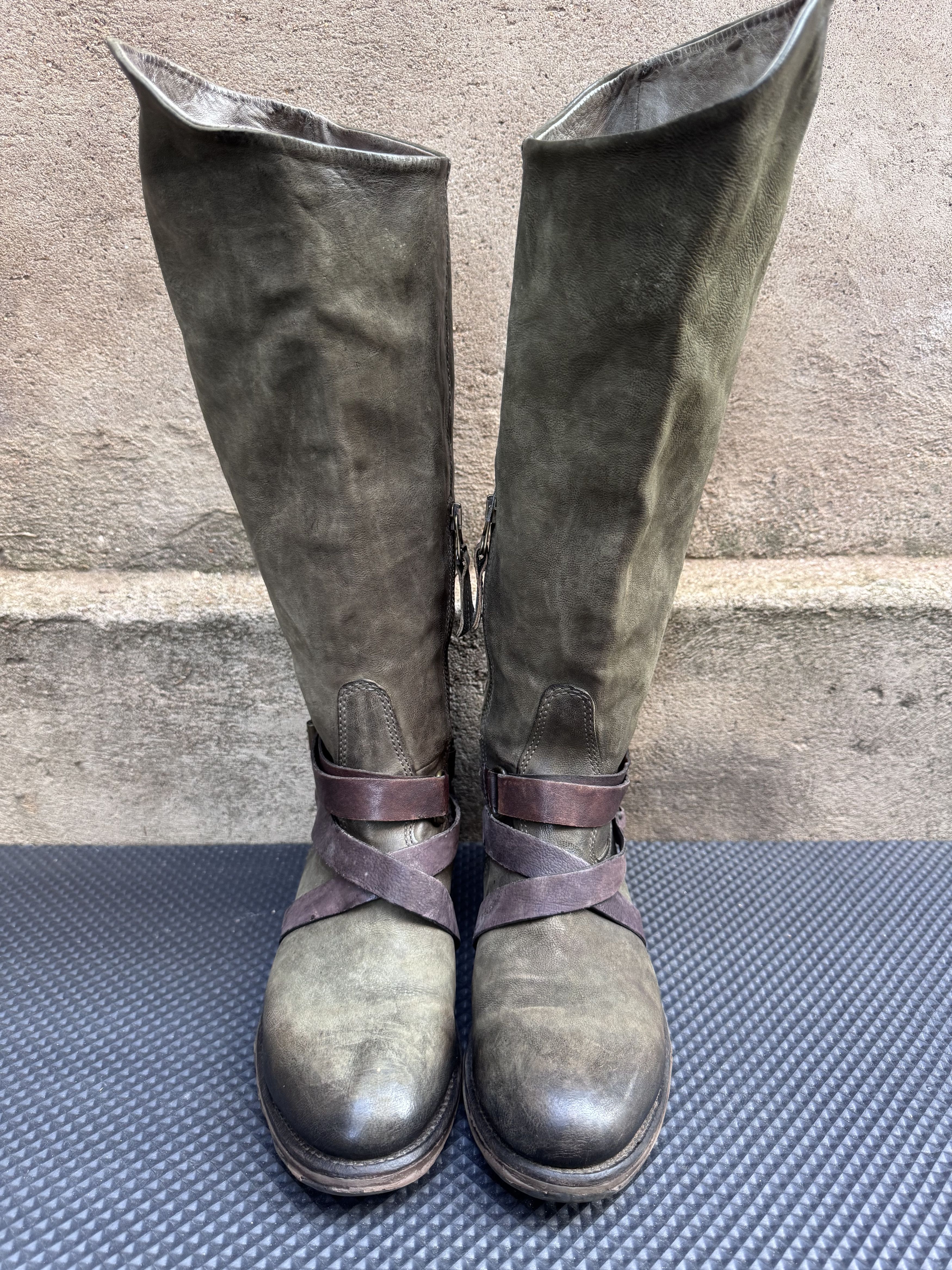 A.S.98 Airstep A.S.98 Combat Buckle Tall High Boots Green Size US 7 / IT 37 - 3 Thumbnail