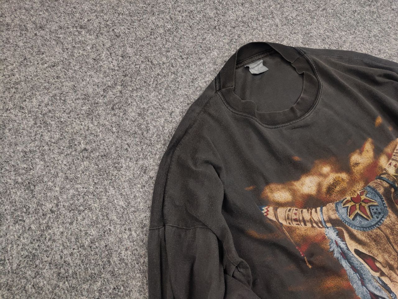 Vintage Vintage 90s Authentic American label skull horns long sleeve Size US L / EU 52-54 / 3 - 8 Thumbnail