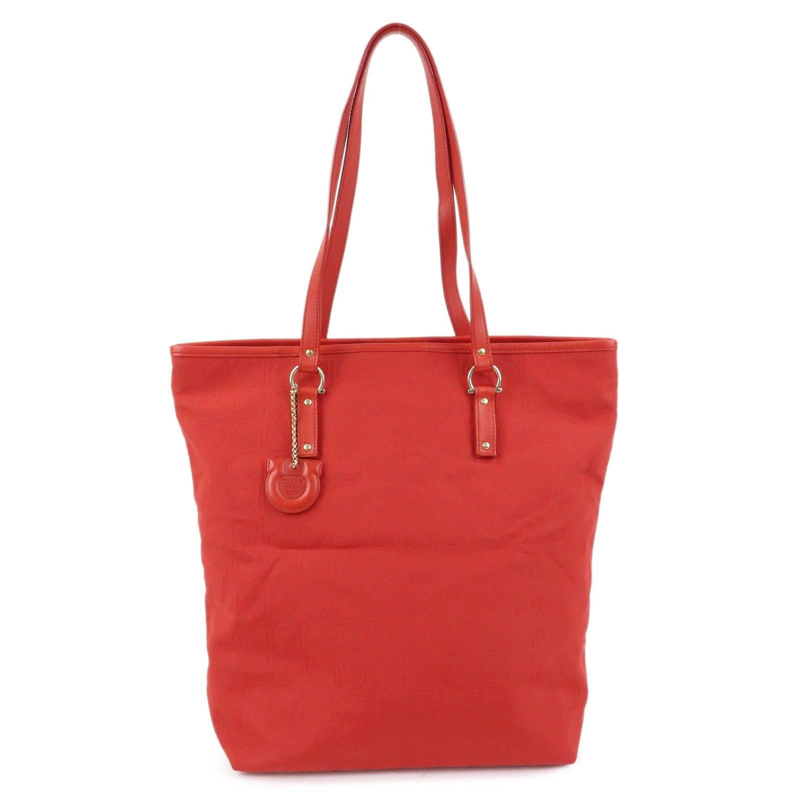 Salvatore Ferragamo Ferragamo Gancini Canvas Tote Red Size ONE SIZE - 1 Thumbnail
