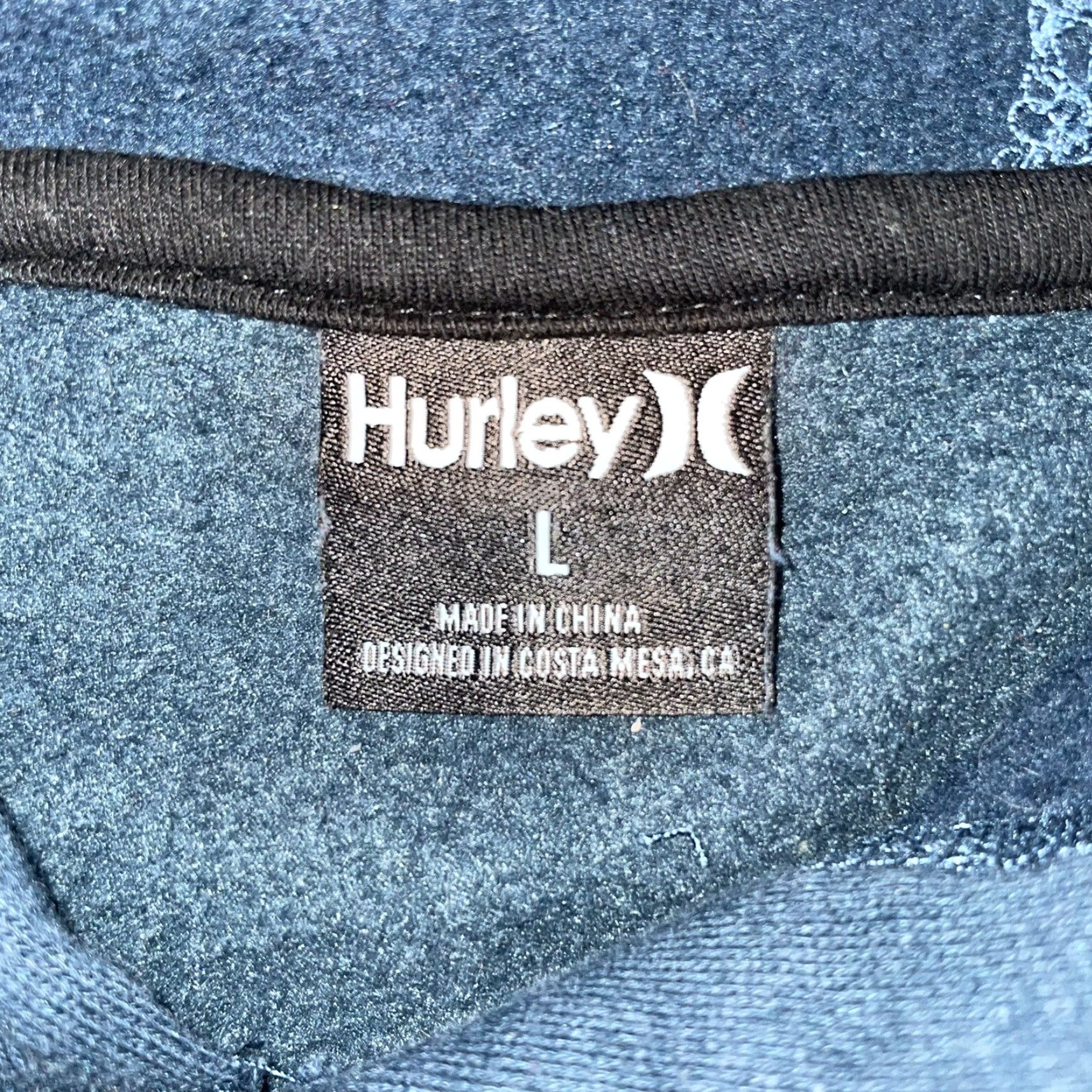 Hurley VINTAGE Hurley Navy Blue Graphic Hoodie Mens Size L Size US L / EU 52-54 / 3 - 4 Thumbnail
