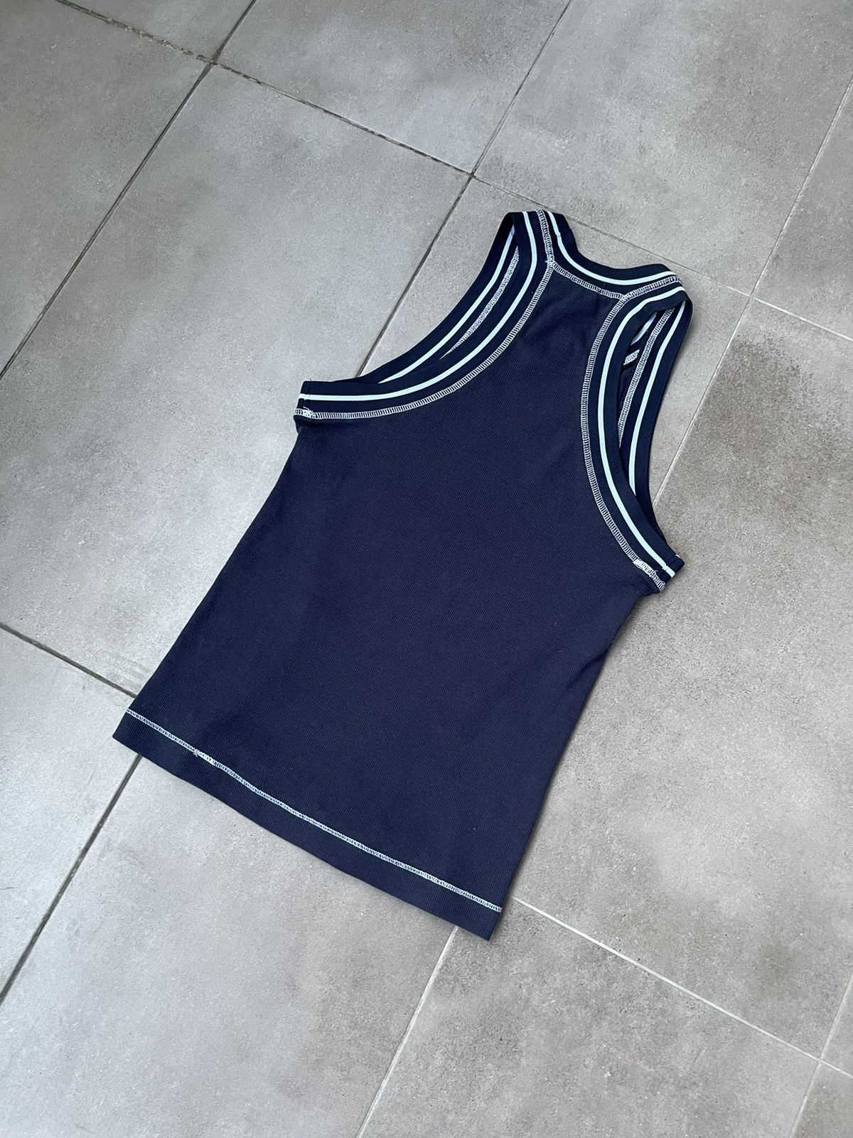 Saul Nash !DS! SS23 Saul Nash Navy Overlock Stitch Tank Top Size US XS / EU 42 / 0 - 13 Thumbnail